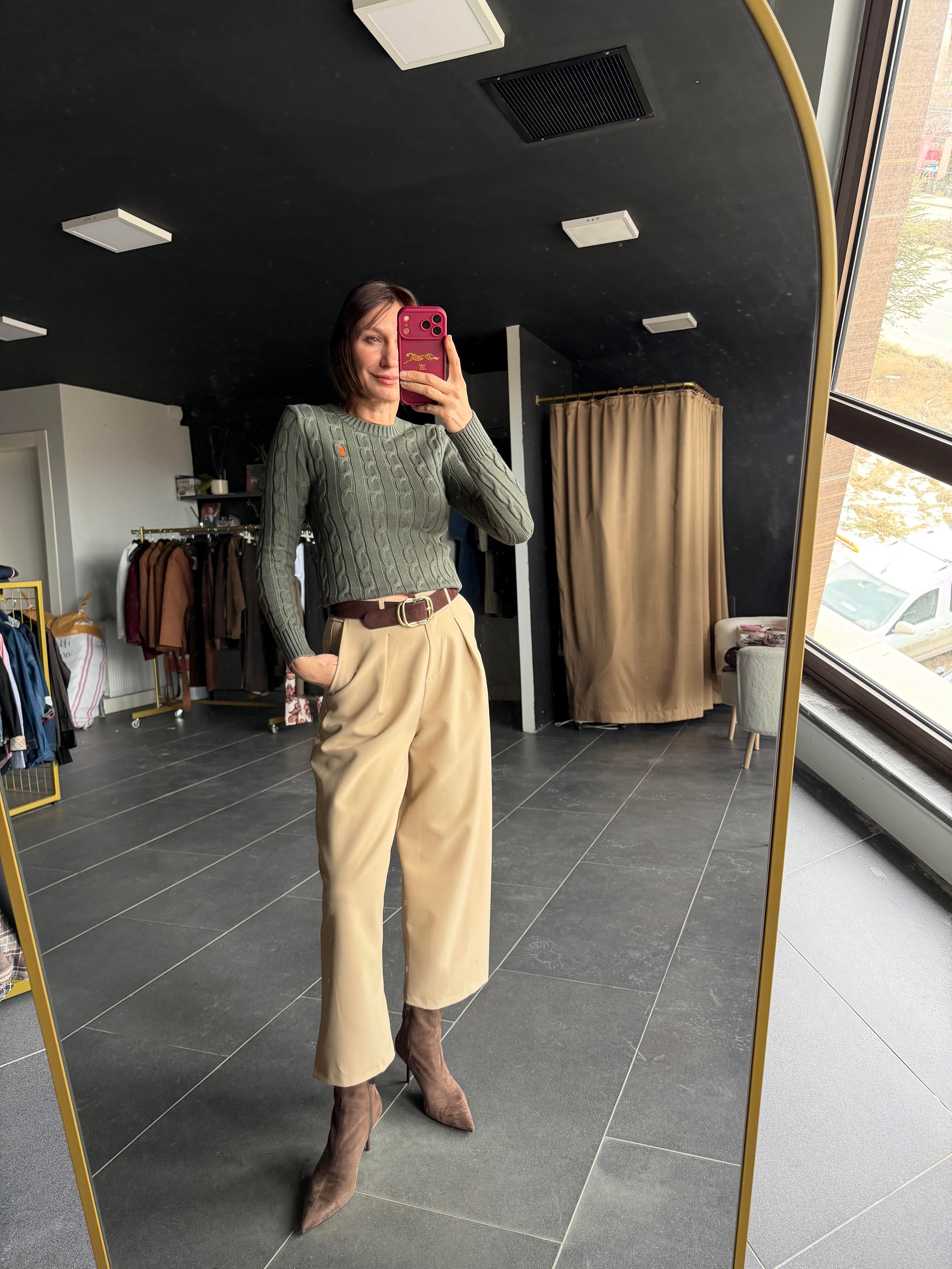 Saç Örgü Haki Kazak