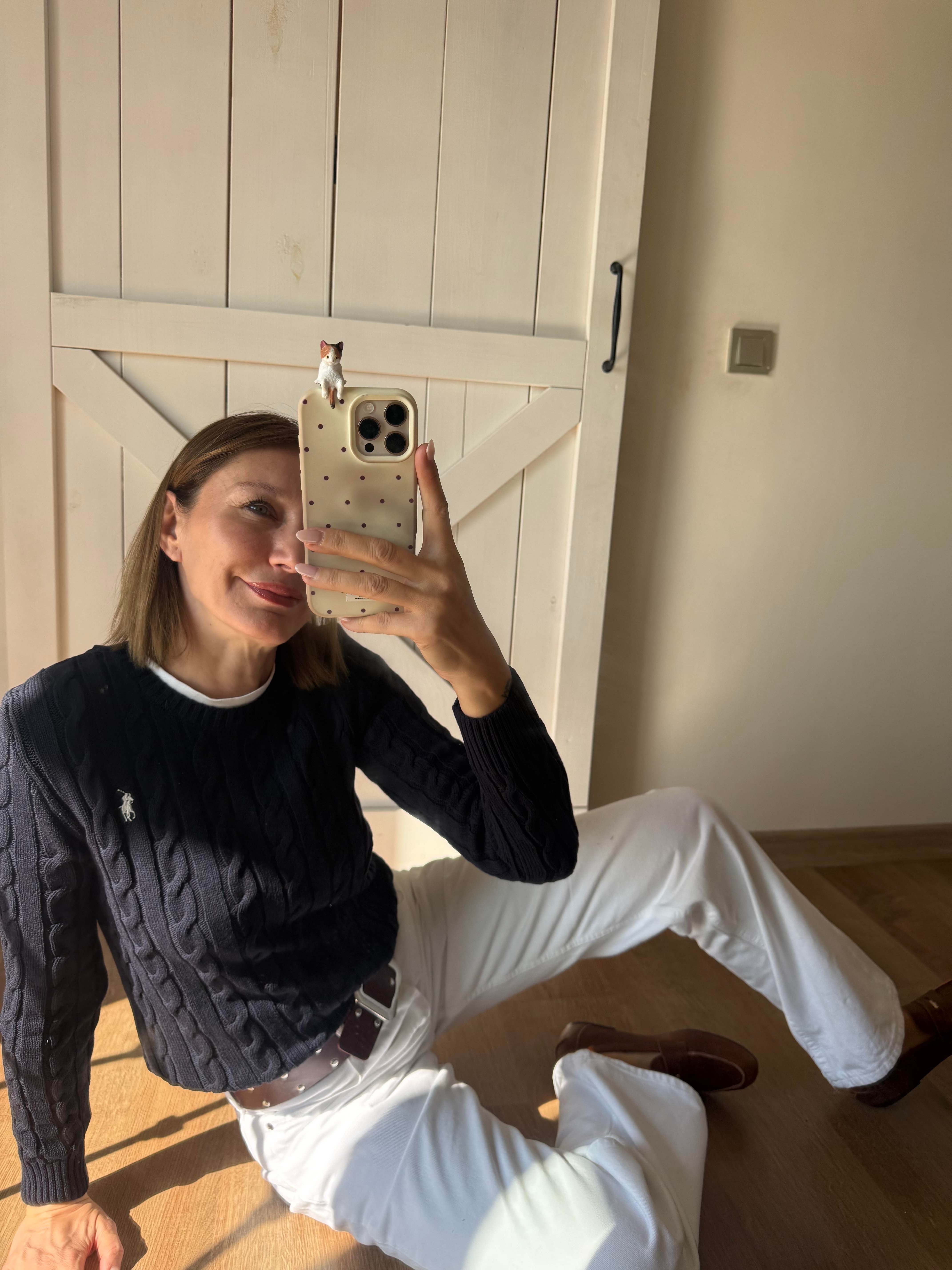 Saç Örgü Lacivert  Kazak