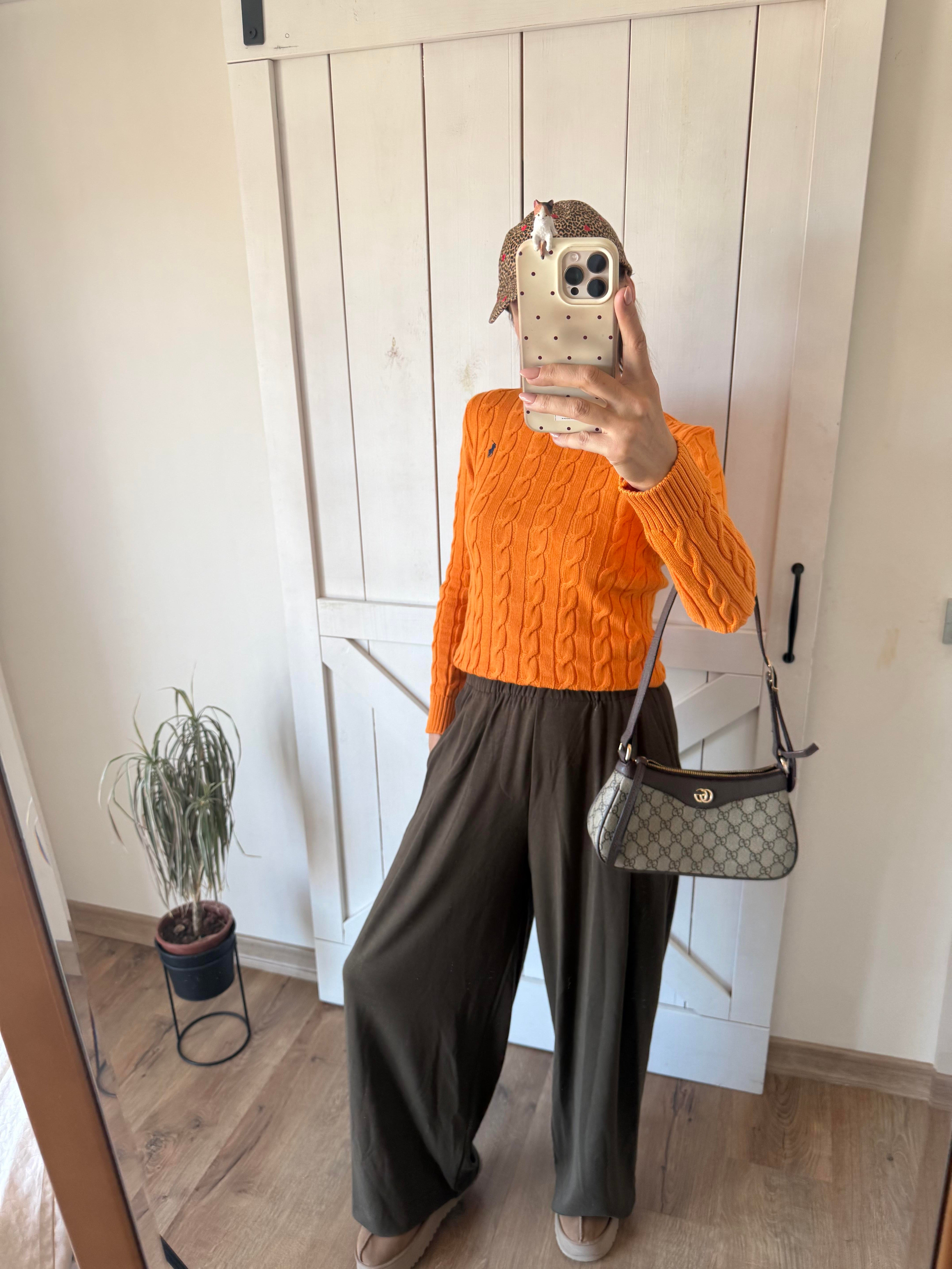 Saç Örgü Portakal Kazak