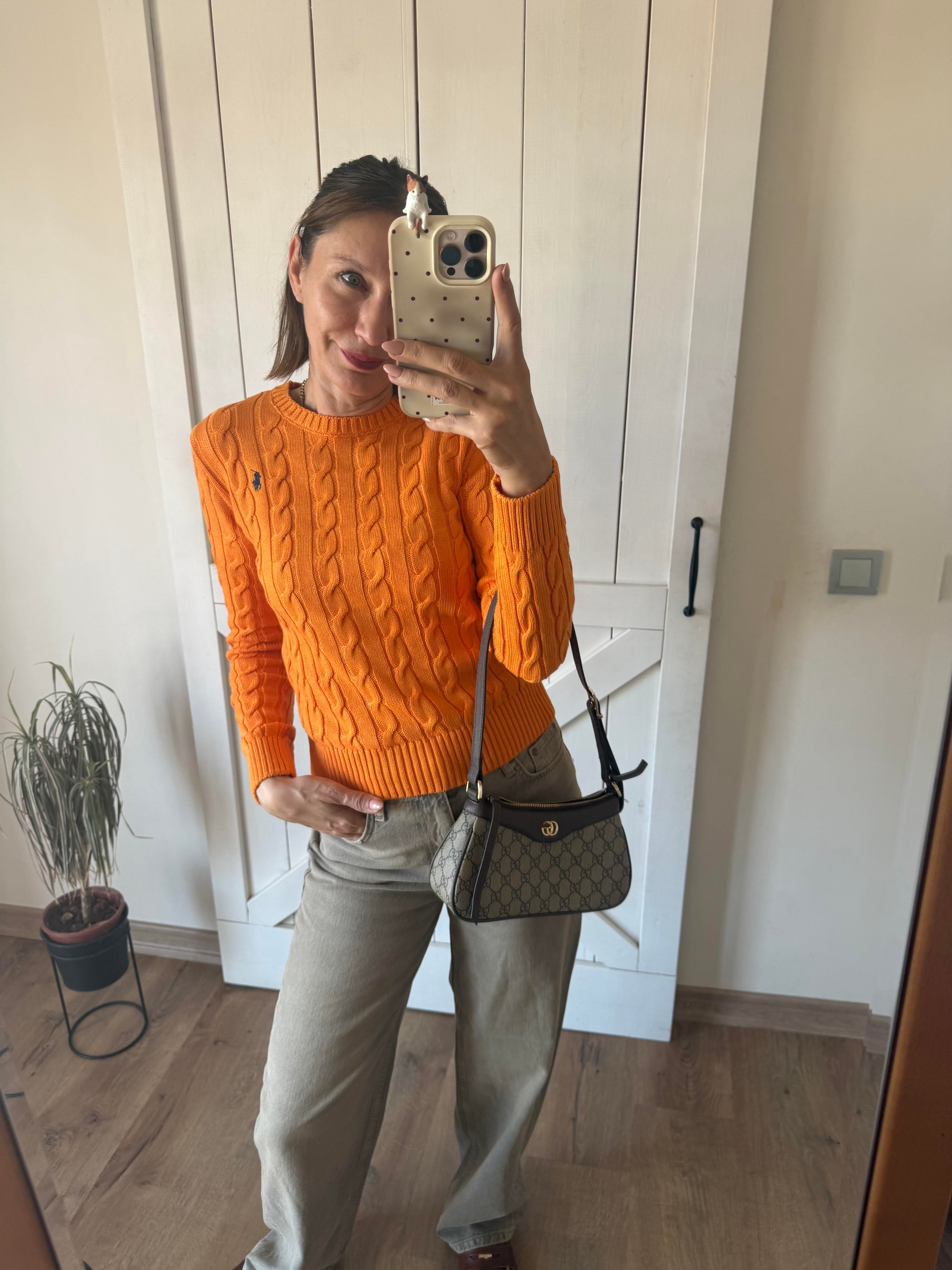 Saç Örgü Portakal Kazak