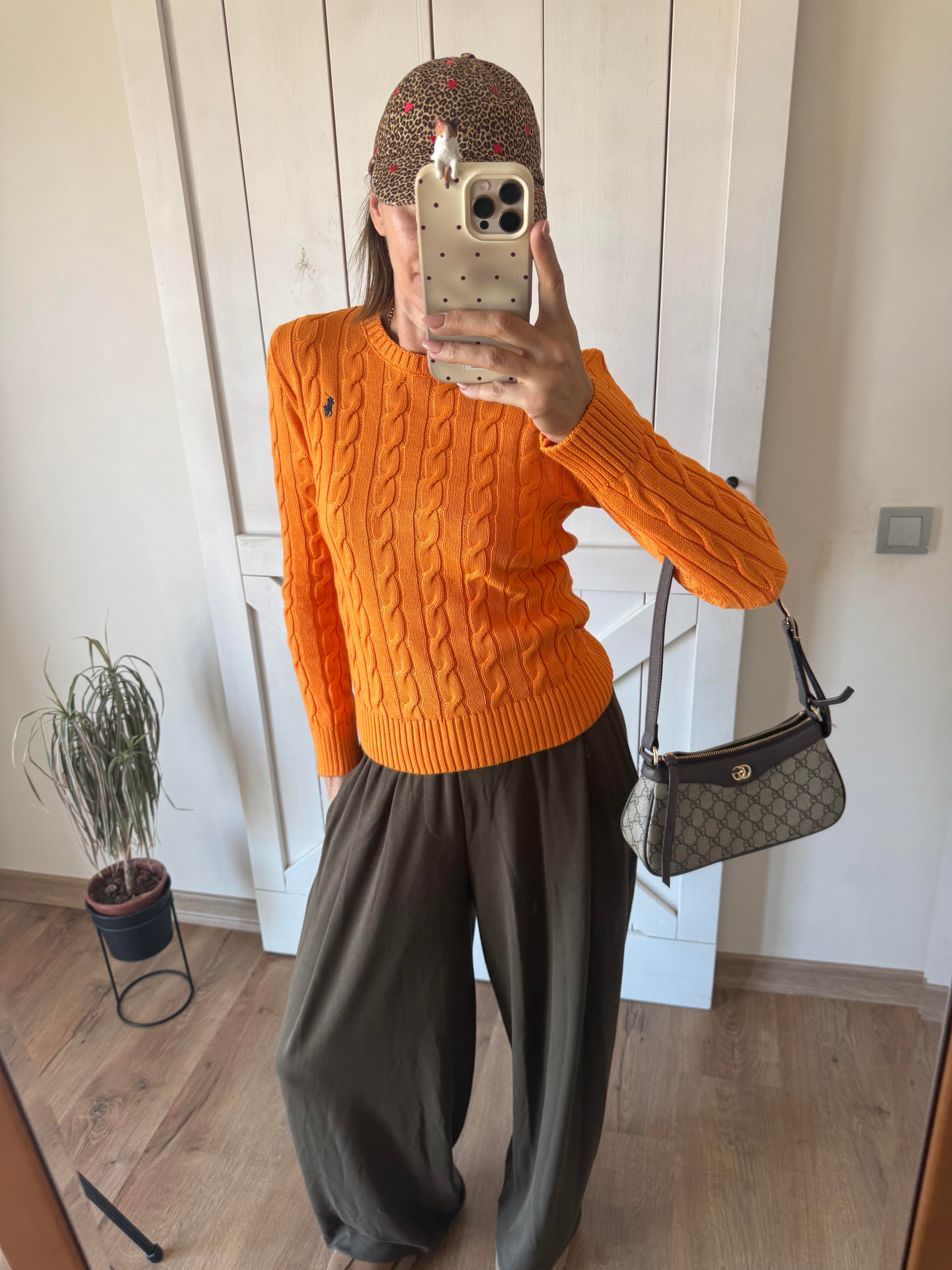 Saç Örgü Portakal Kazak