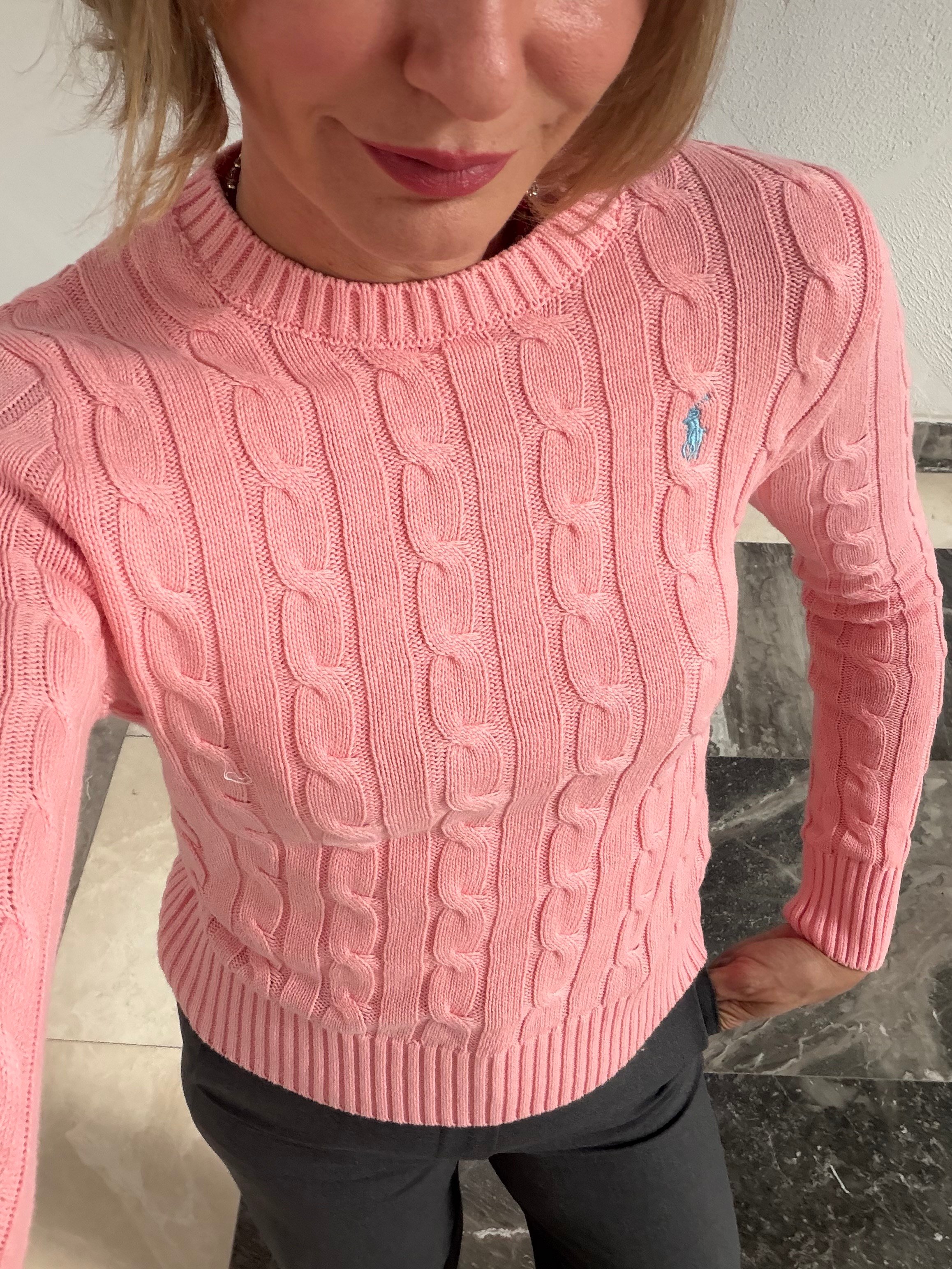 Saç Örgü Premium Soft Pembe Triko Kazak