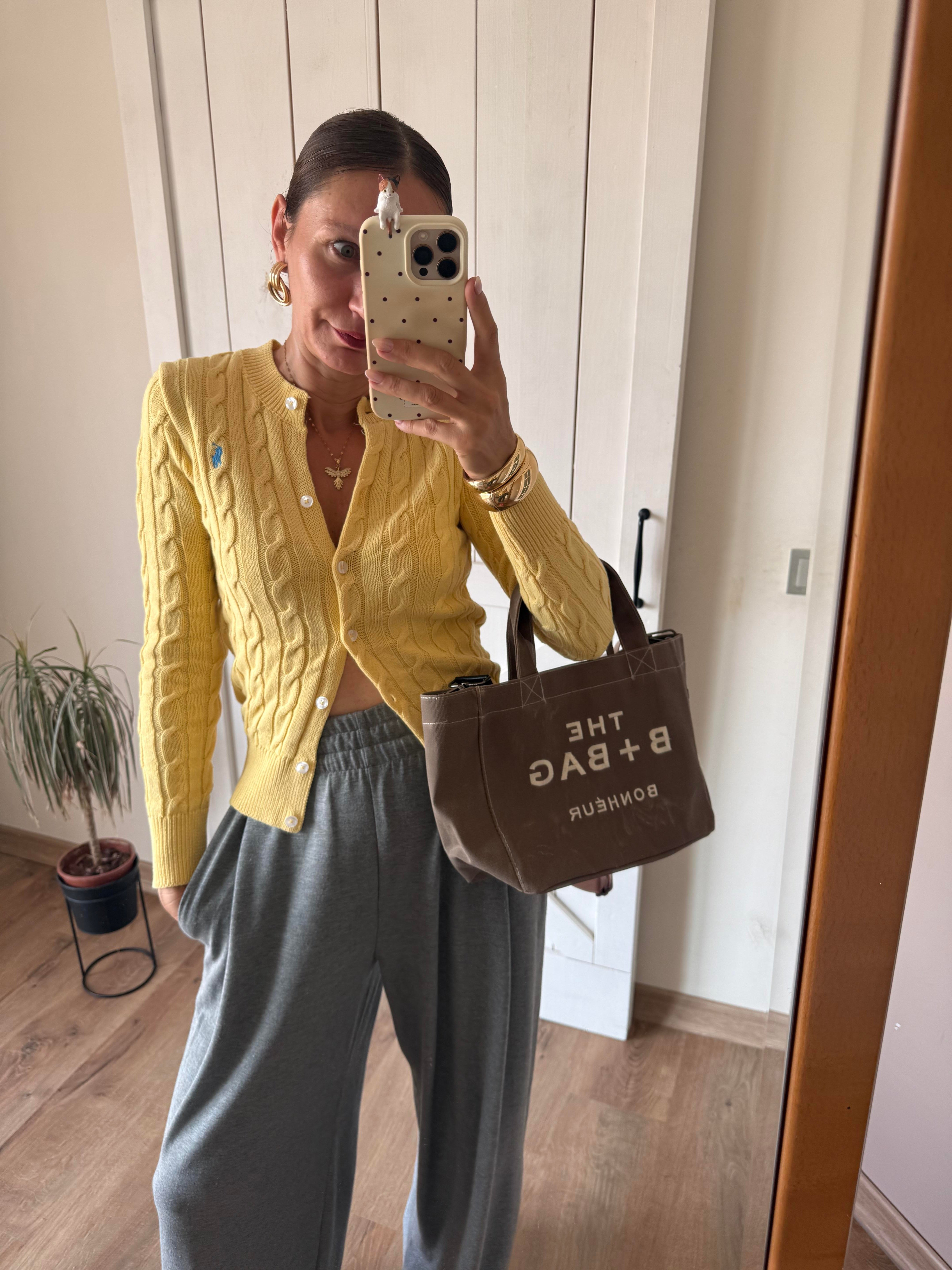 Sarı Saç Örgülü Premium Hırka