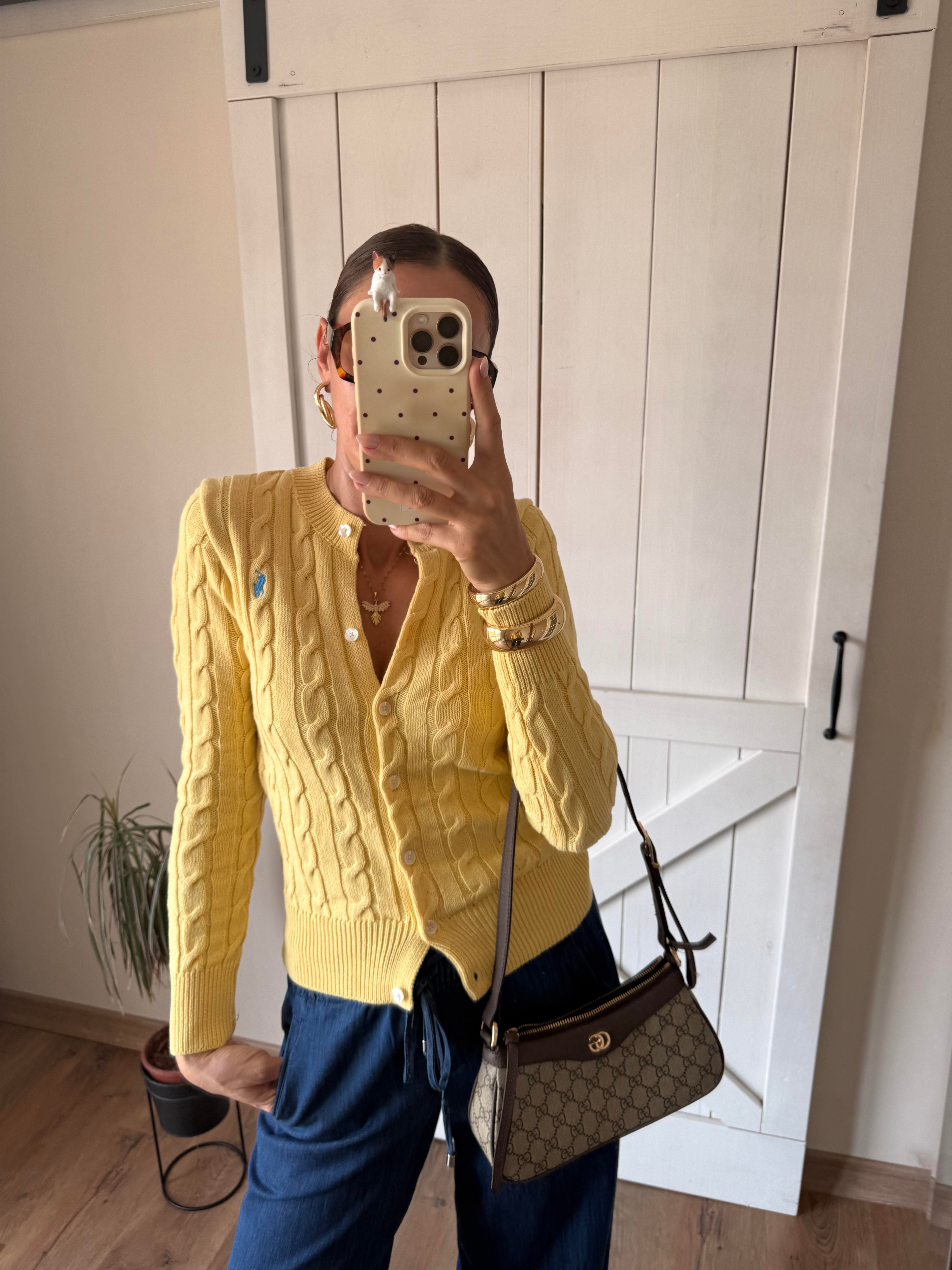 Sarı Saç Örgülü Premium Hırka