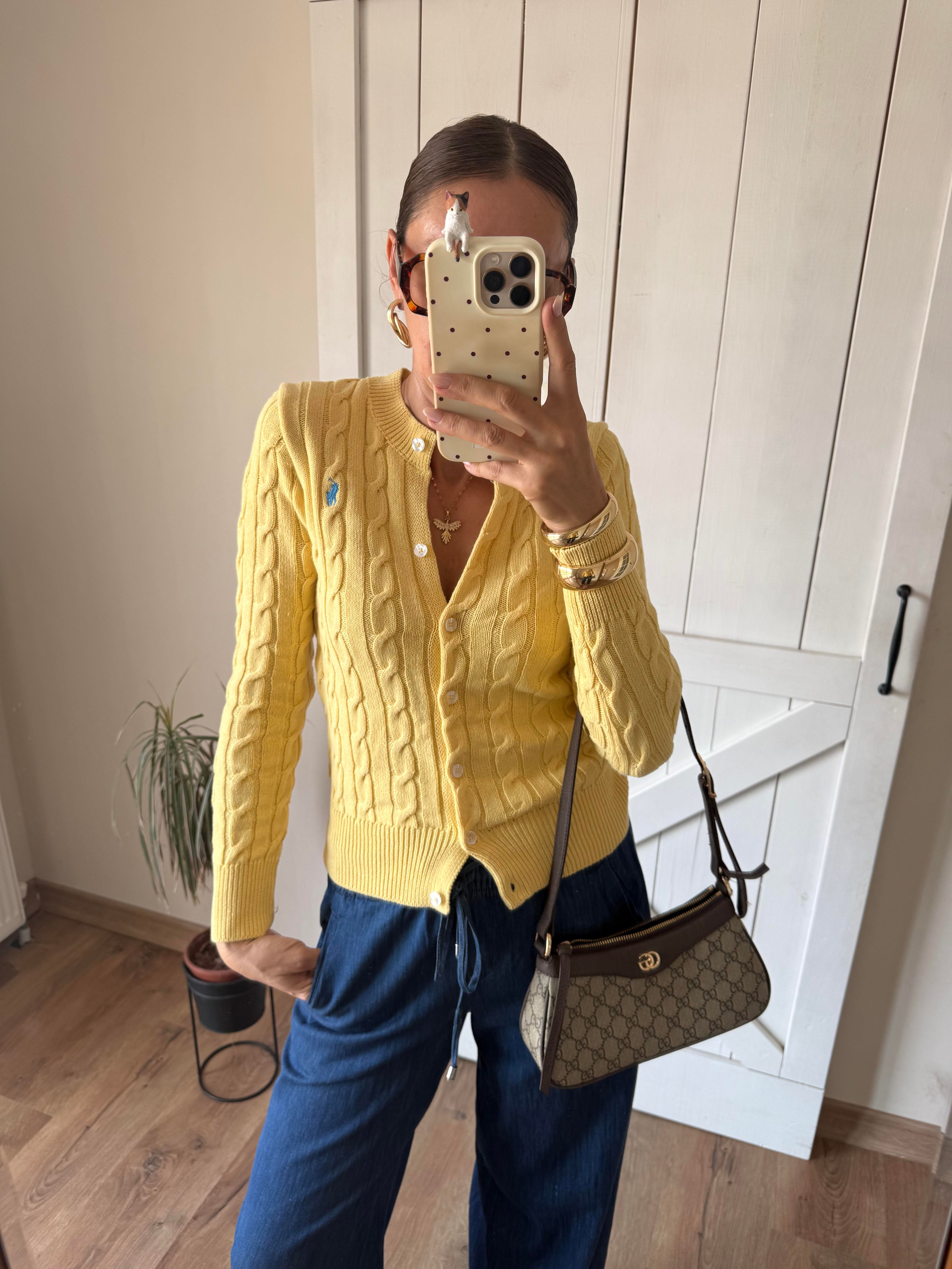 Sarı Saç Örgülü Premium Hırka