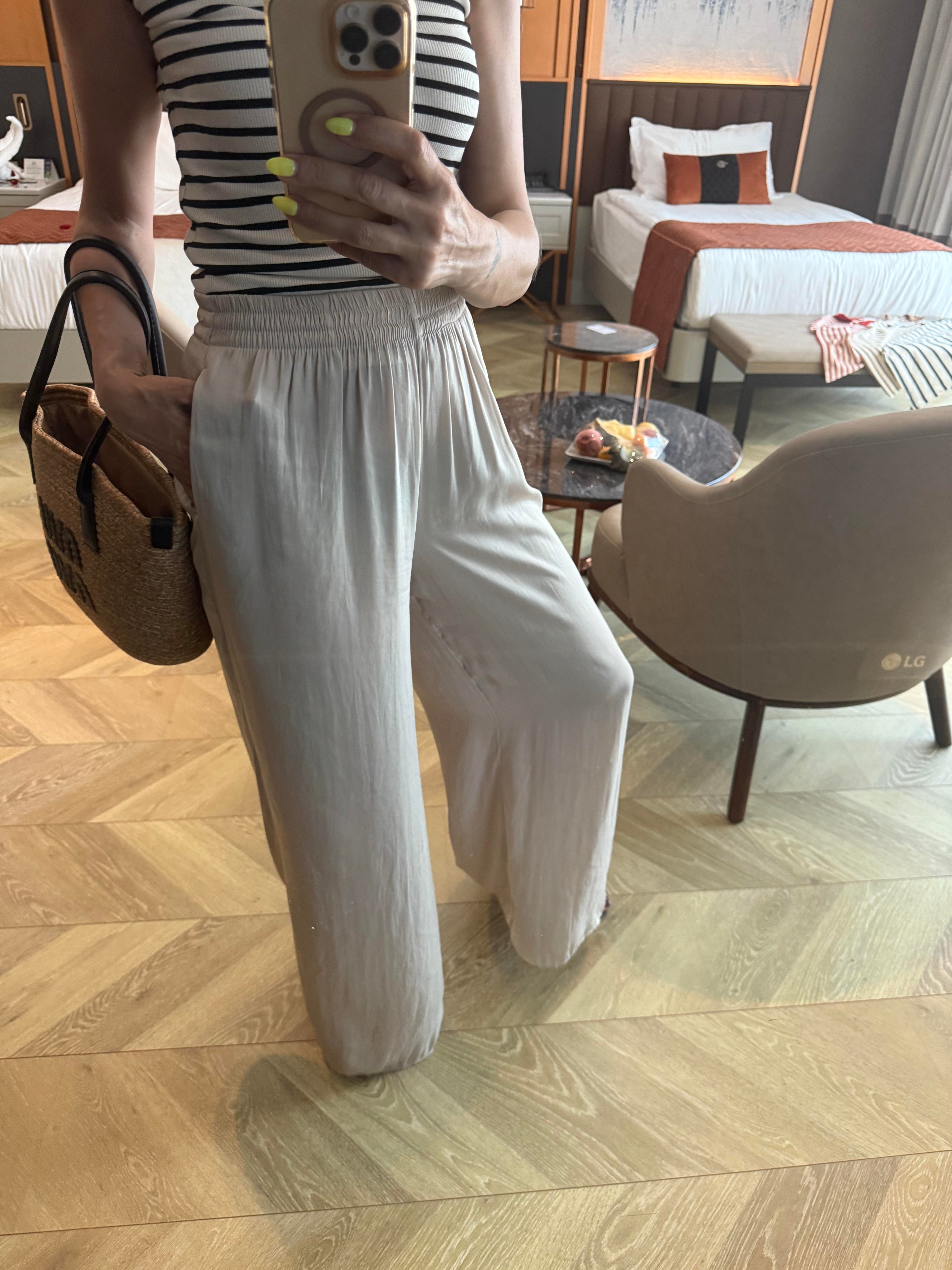 Saten Zr Beli Lastikli Pantolon