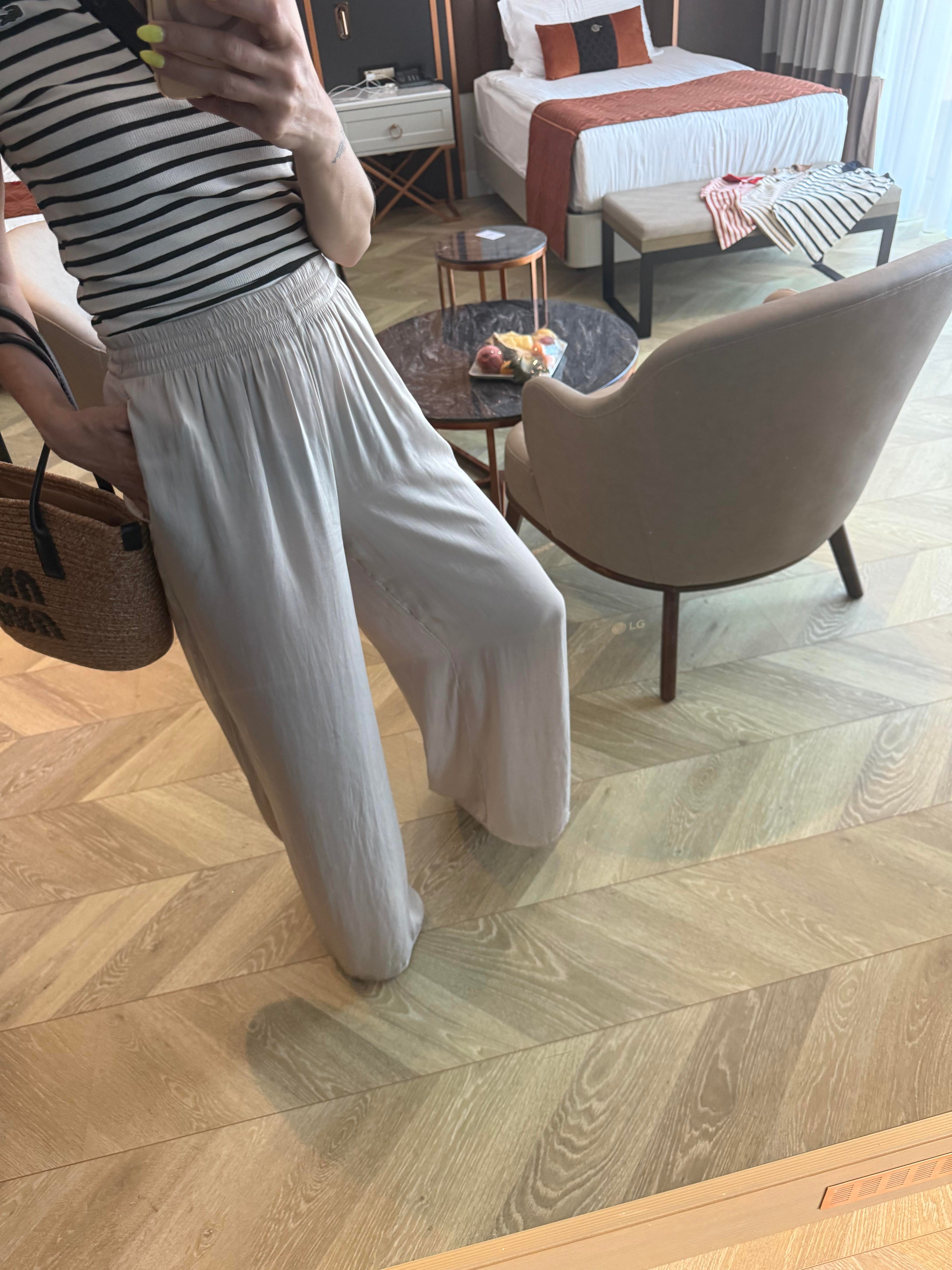 Saten Zr Beli Lastikli Pantolon