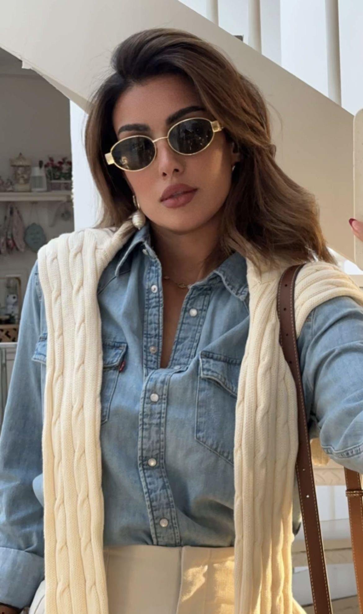 Selin Black And Gold Sunglasses