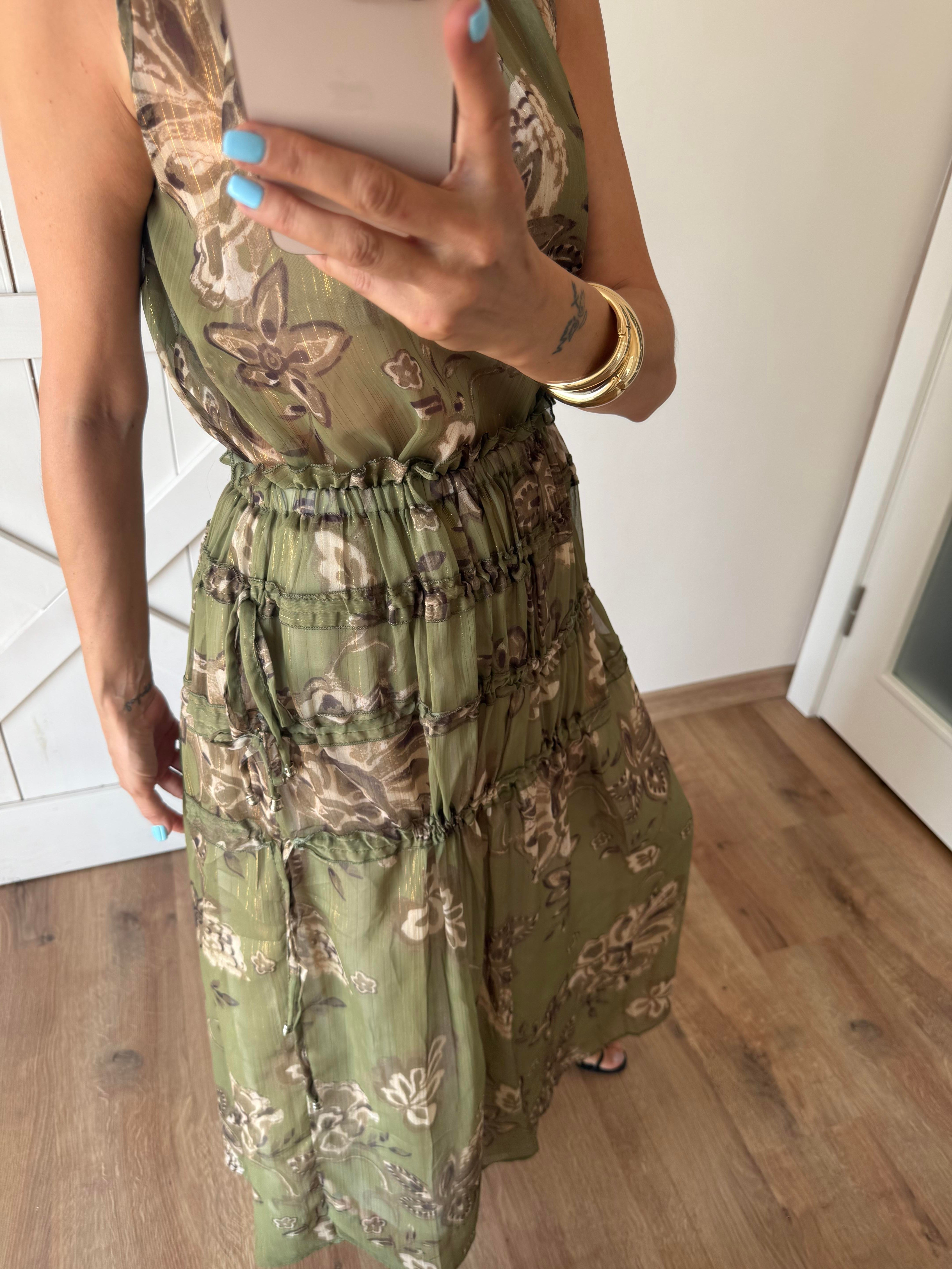 Simli Desenli Pre Bluz Etek Takım