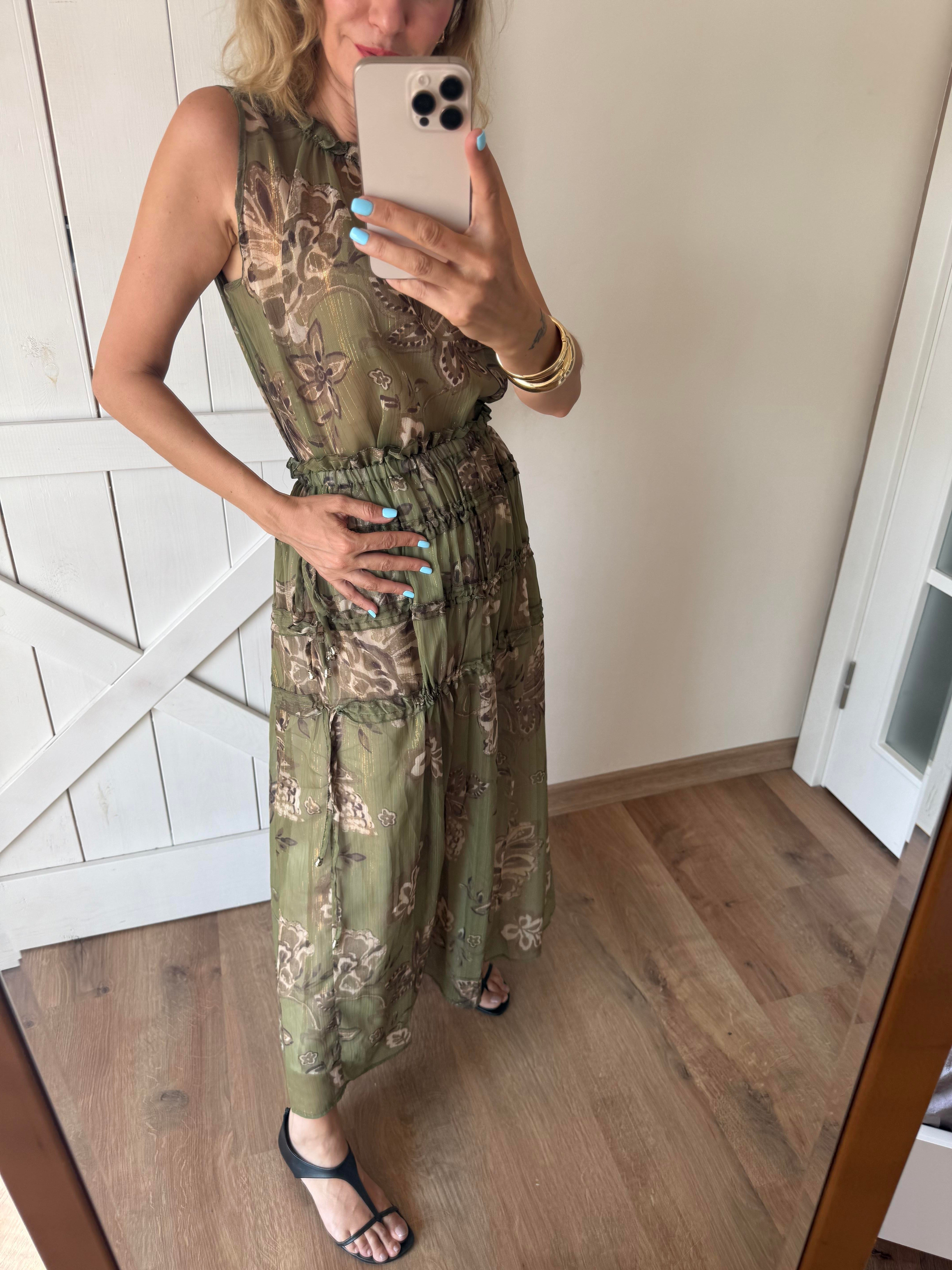 Simli Desenli Pre Bluz Etek Takım