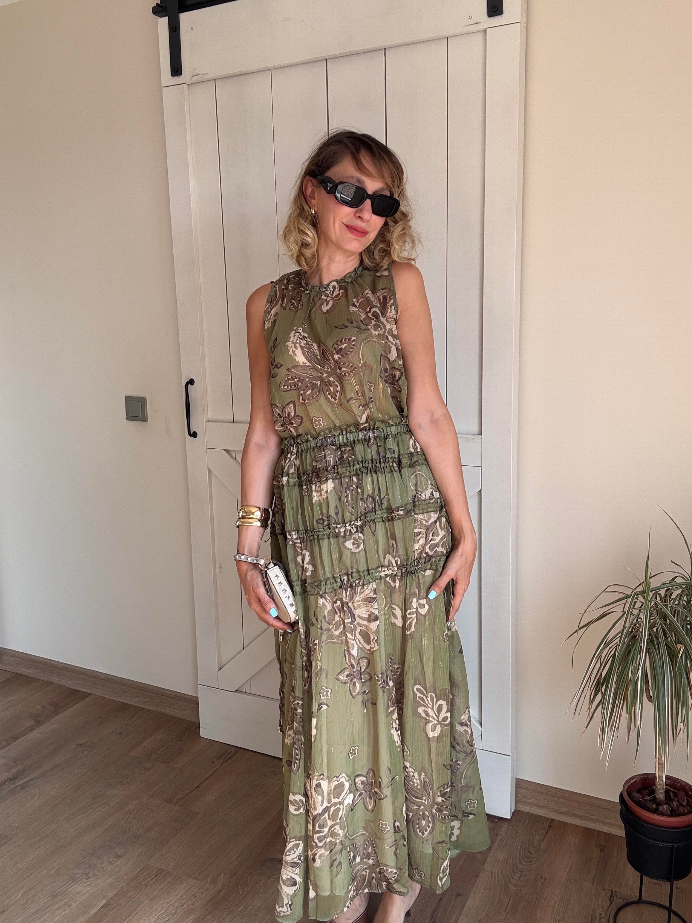 Simli Desenli Pre Bluz Etek Takım