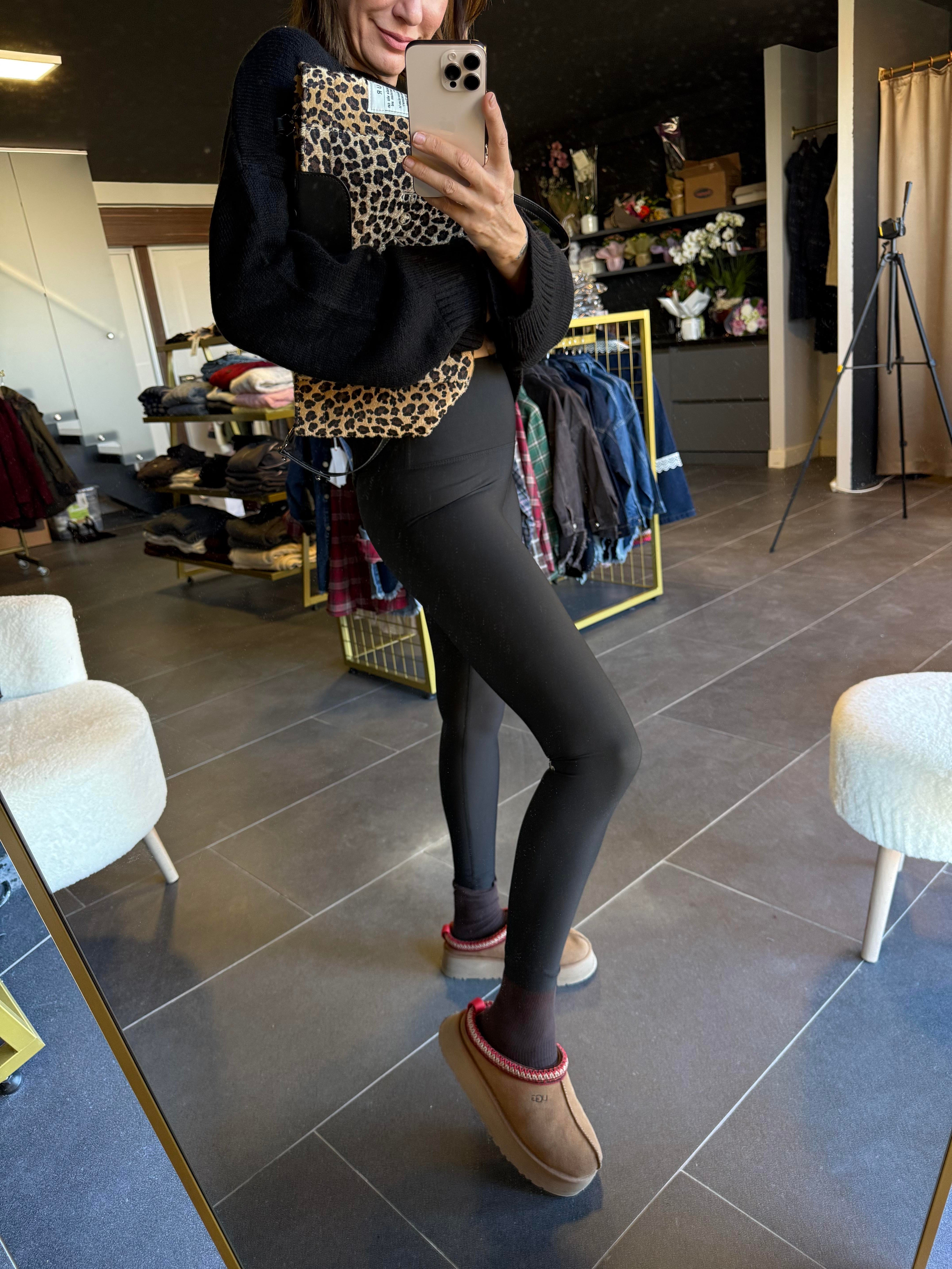 Siyah Aloha Çelik Tayt