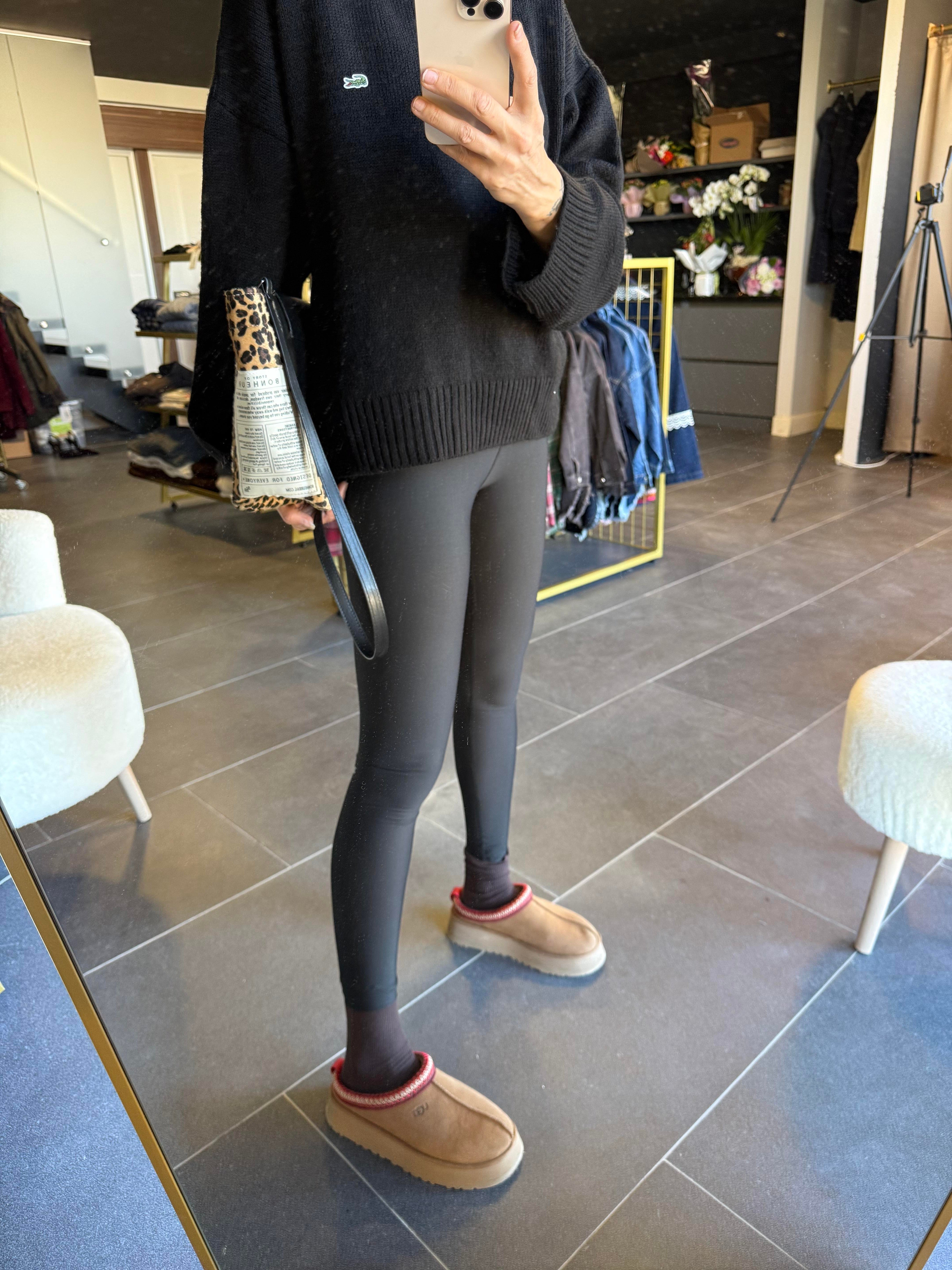 Siyah Aloha Çelik Tayt