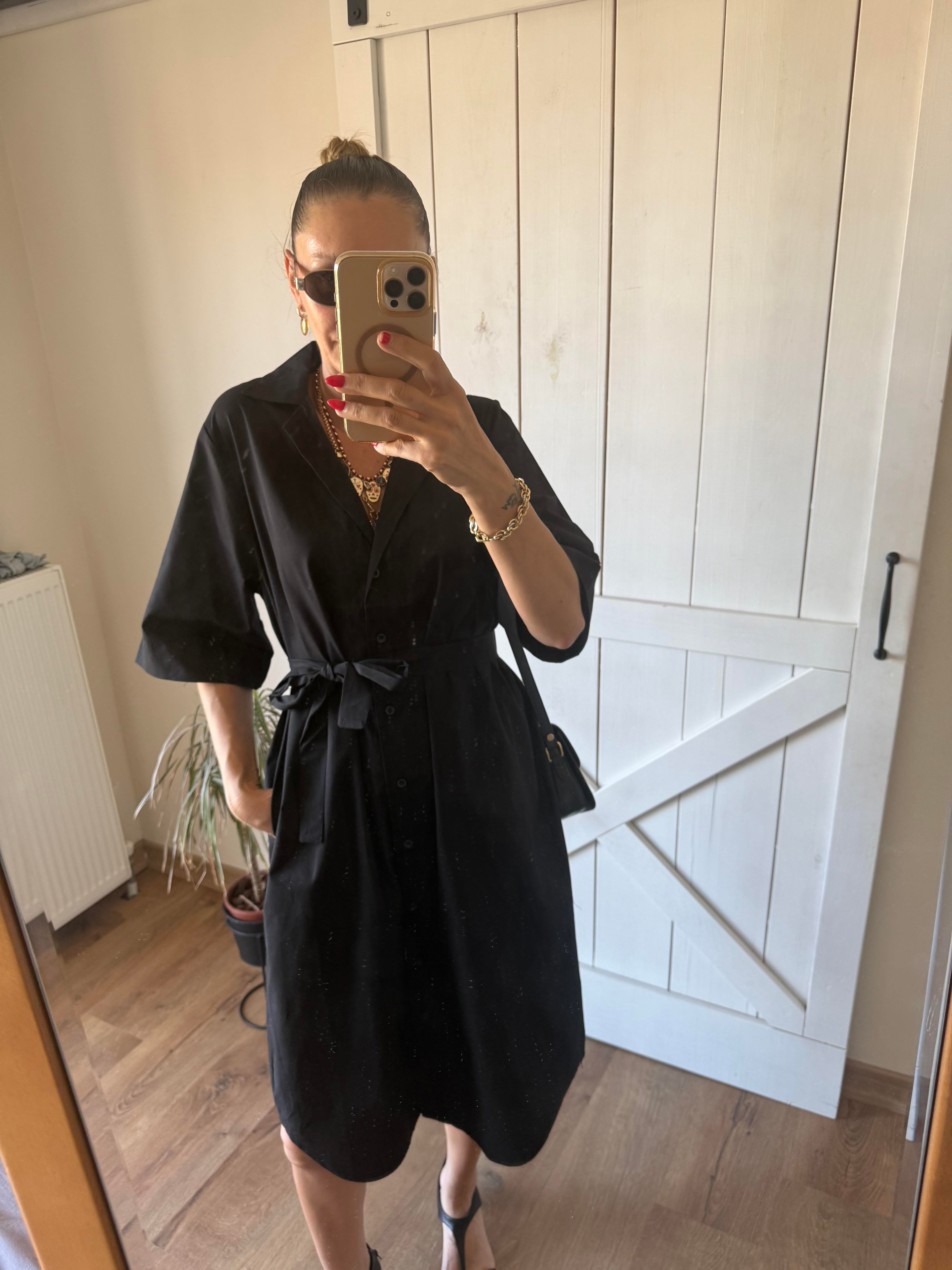 Siyah Gömlek Kos Elbise