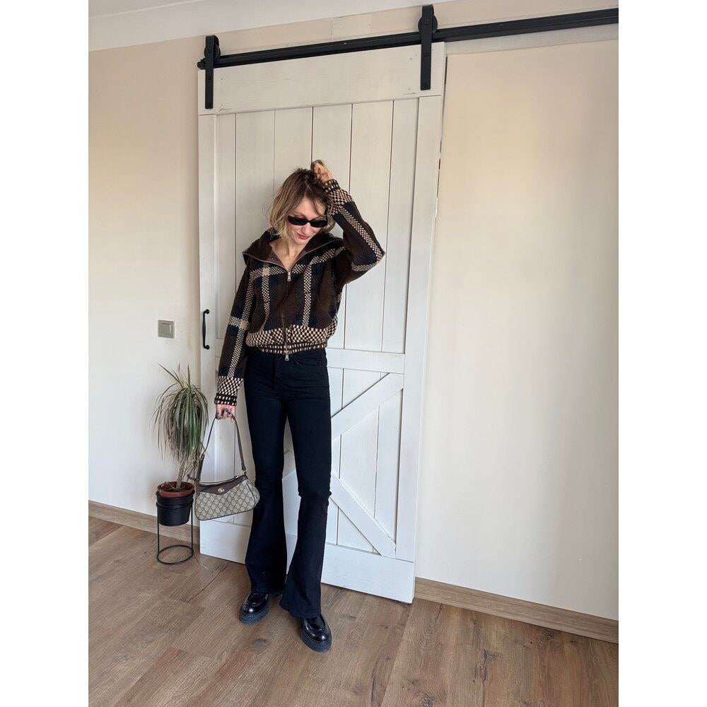 Siyah İspanyol Paça Likralı Toparlayacı Jean Pantolon