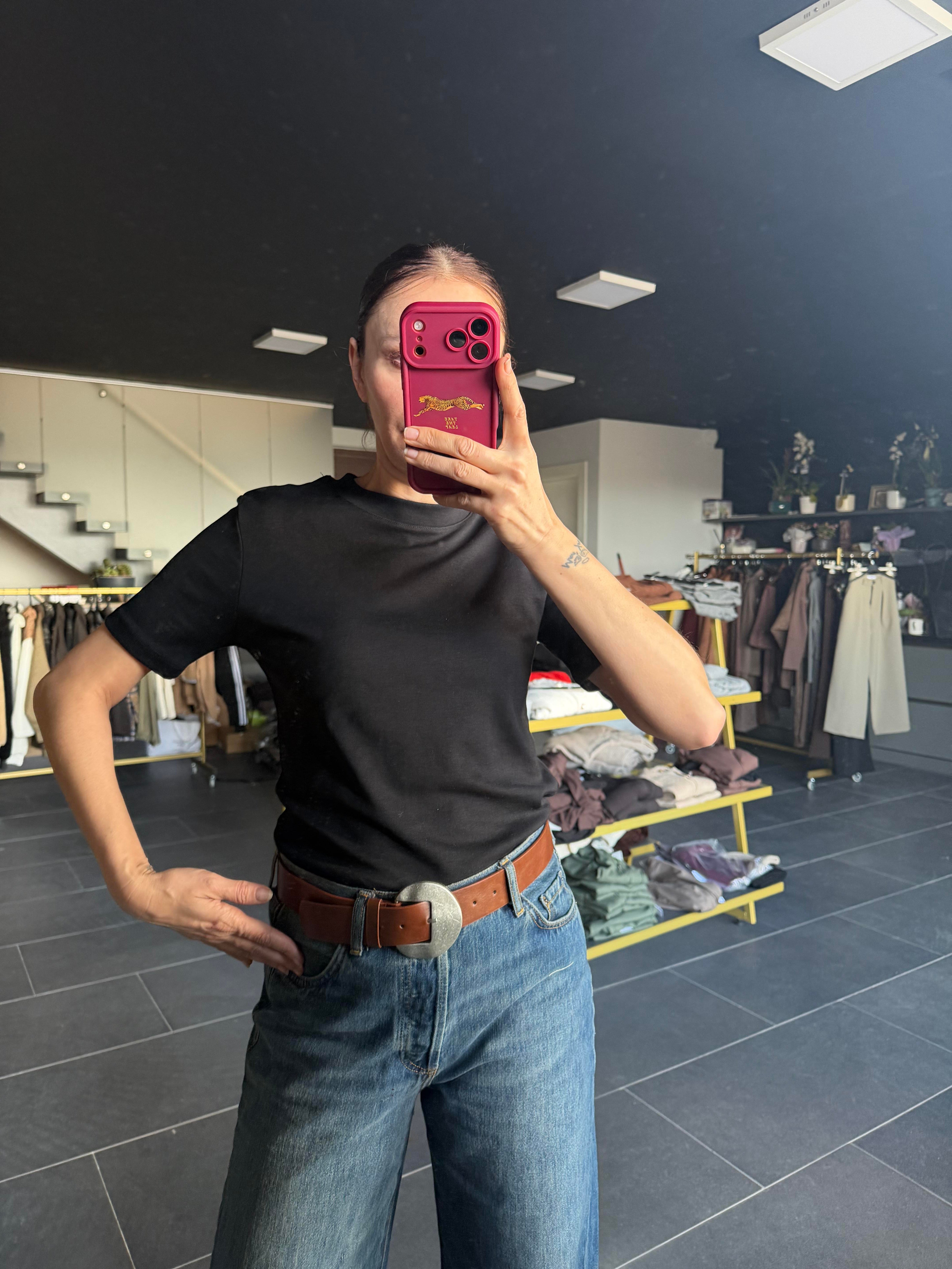 Siyah Kos Basic Tshirt