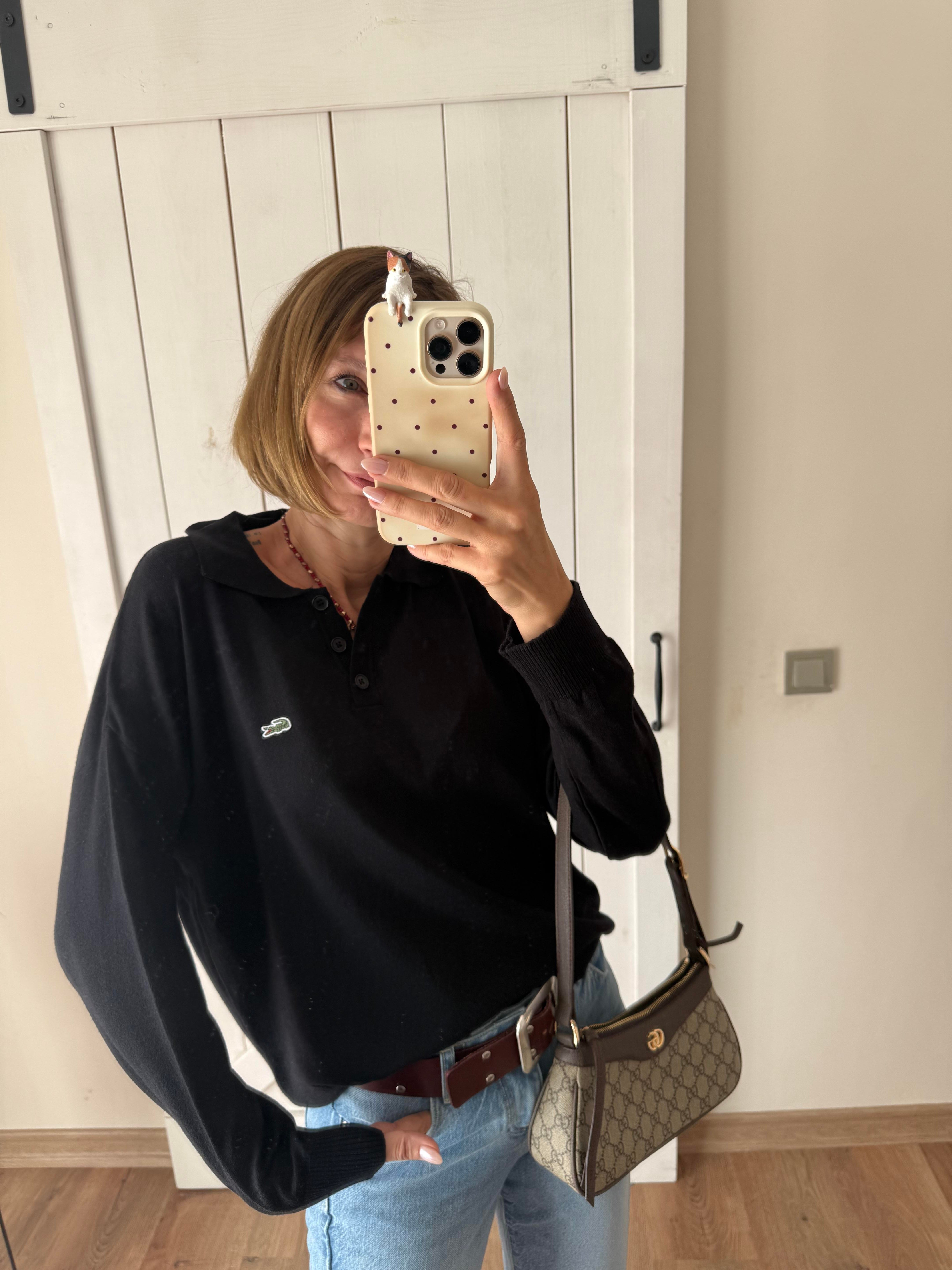 Siyah Polo Yaka Premium Triko 