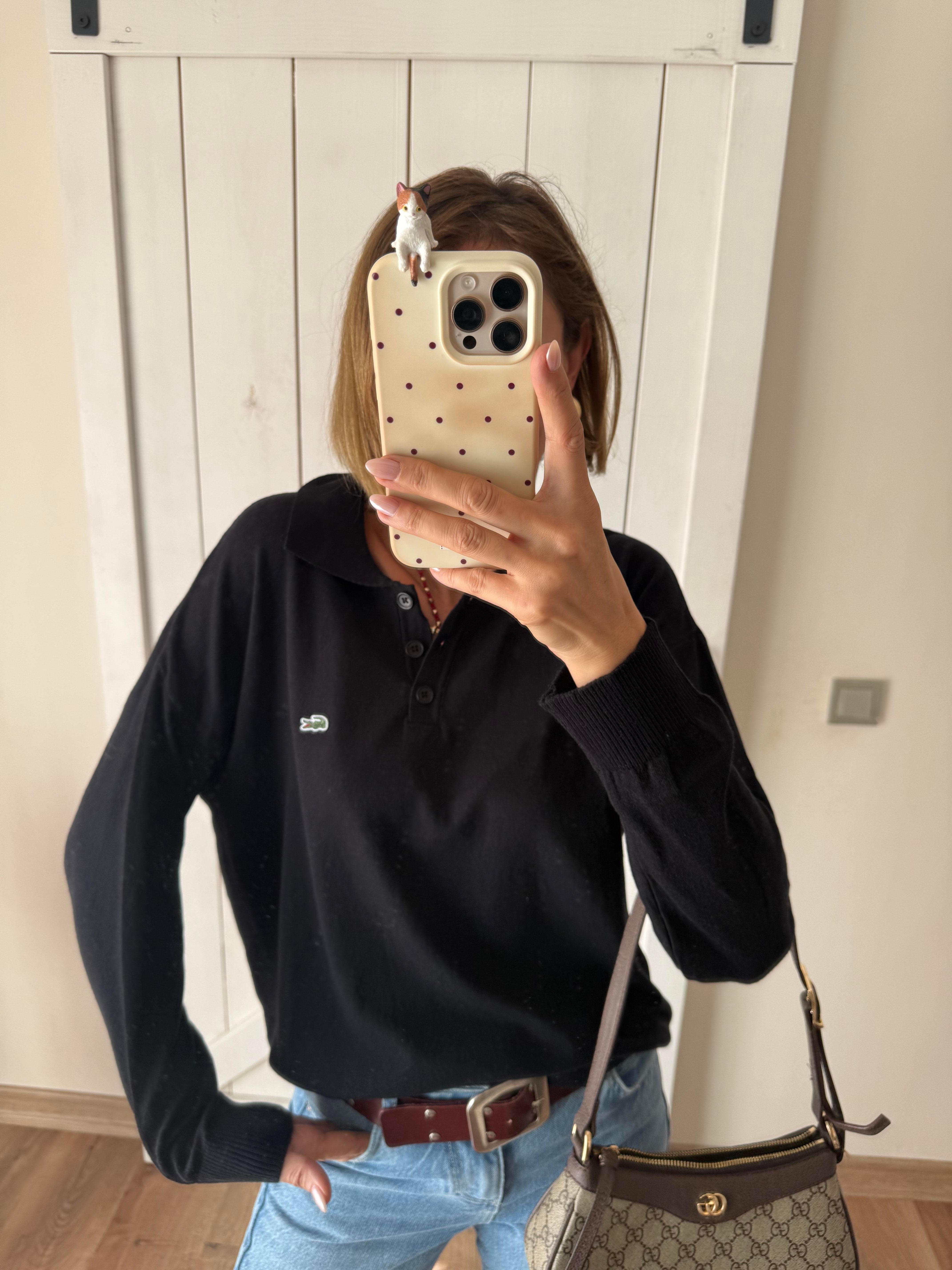 Siyah Polo Yaka Premium Triko 