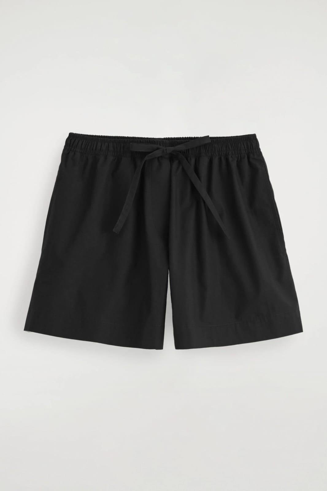 Siyah Poplin Kos Şort
