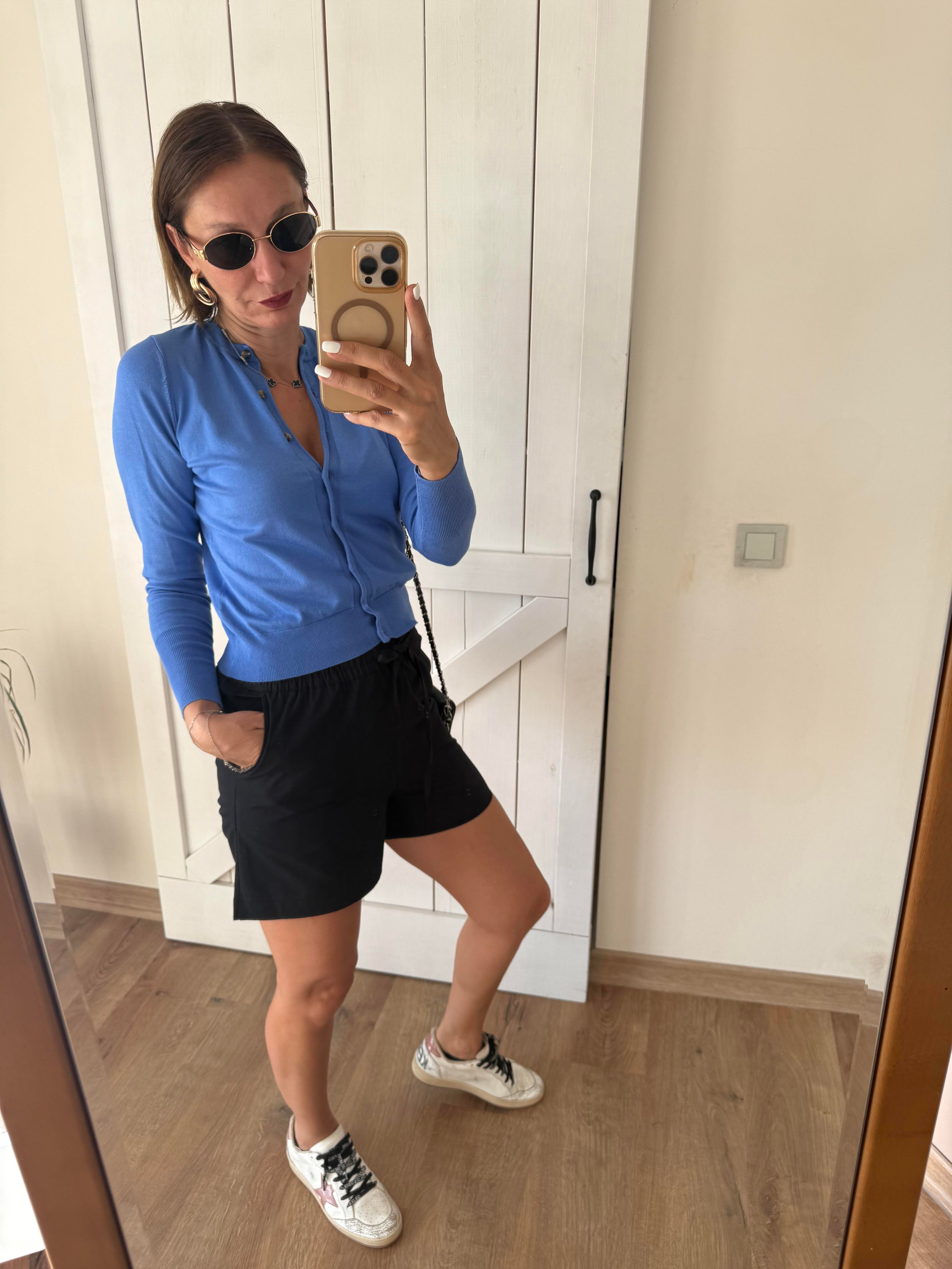 Siyah Poplin Kos Şort