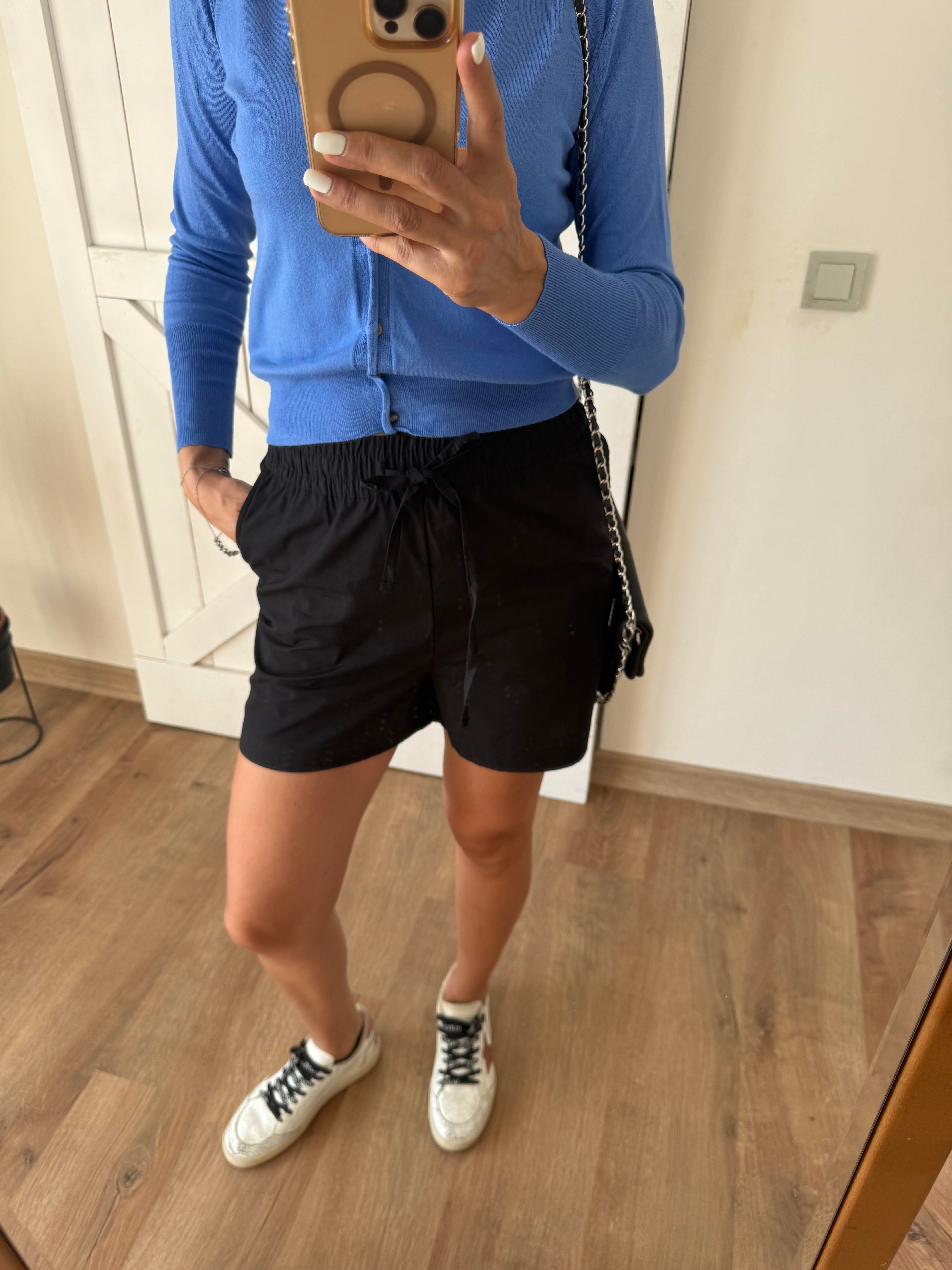 Siyah Poplin Kos Şort