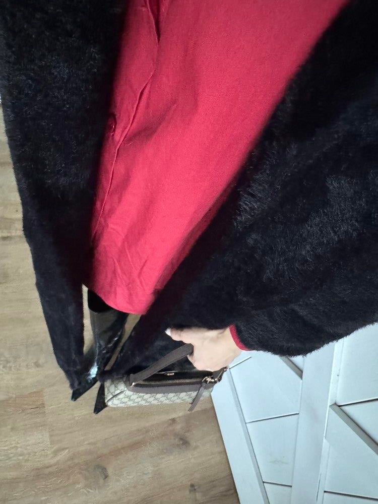 Siyah Premium Kalite Uzun Kadın Hırka 