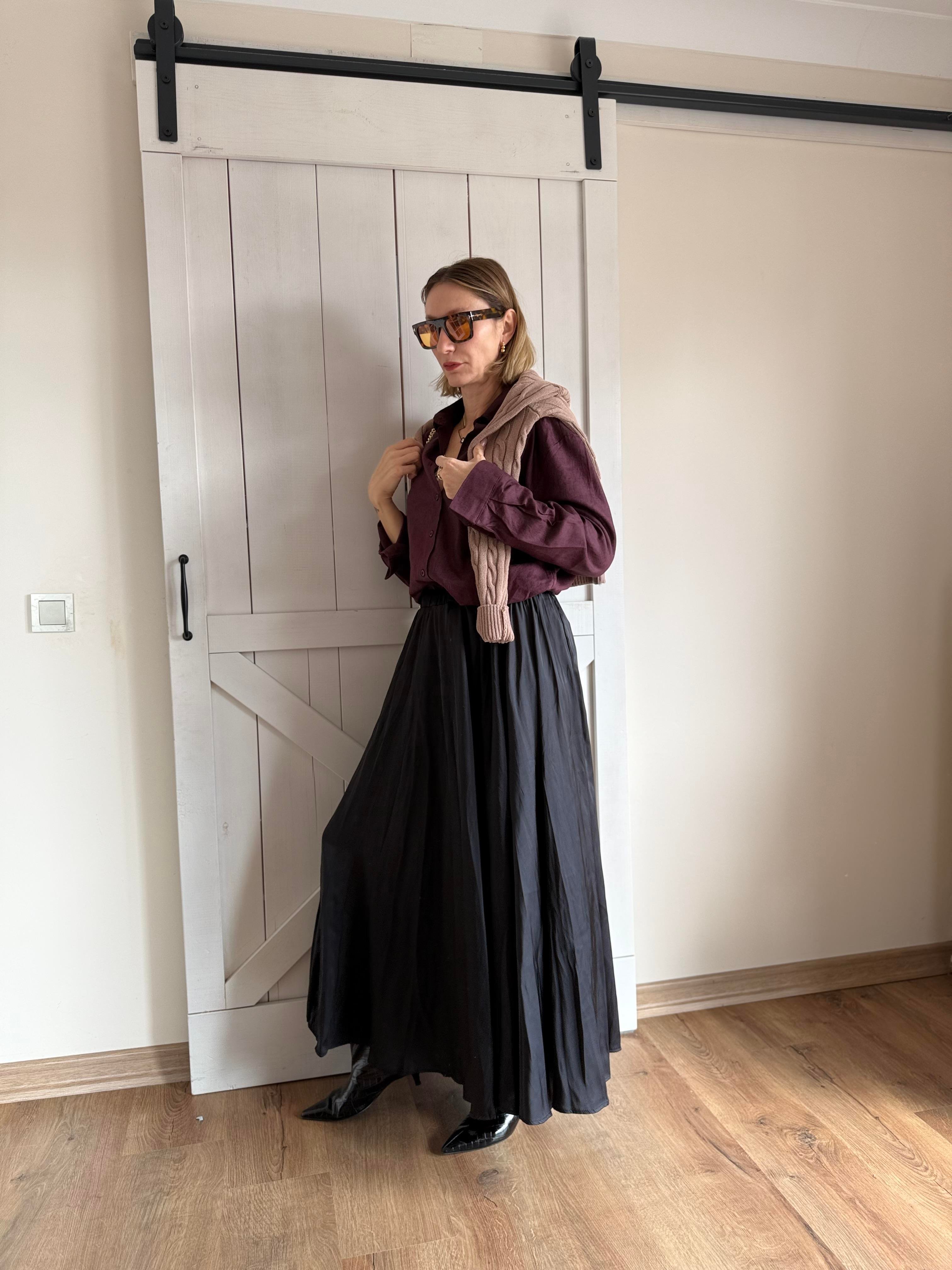 Siyah Renk  Kiloş Model Uzun Etek