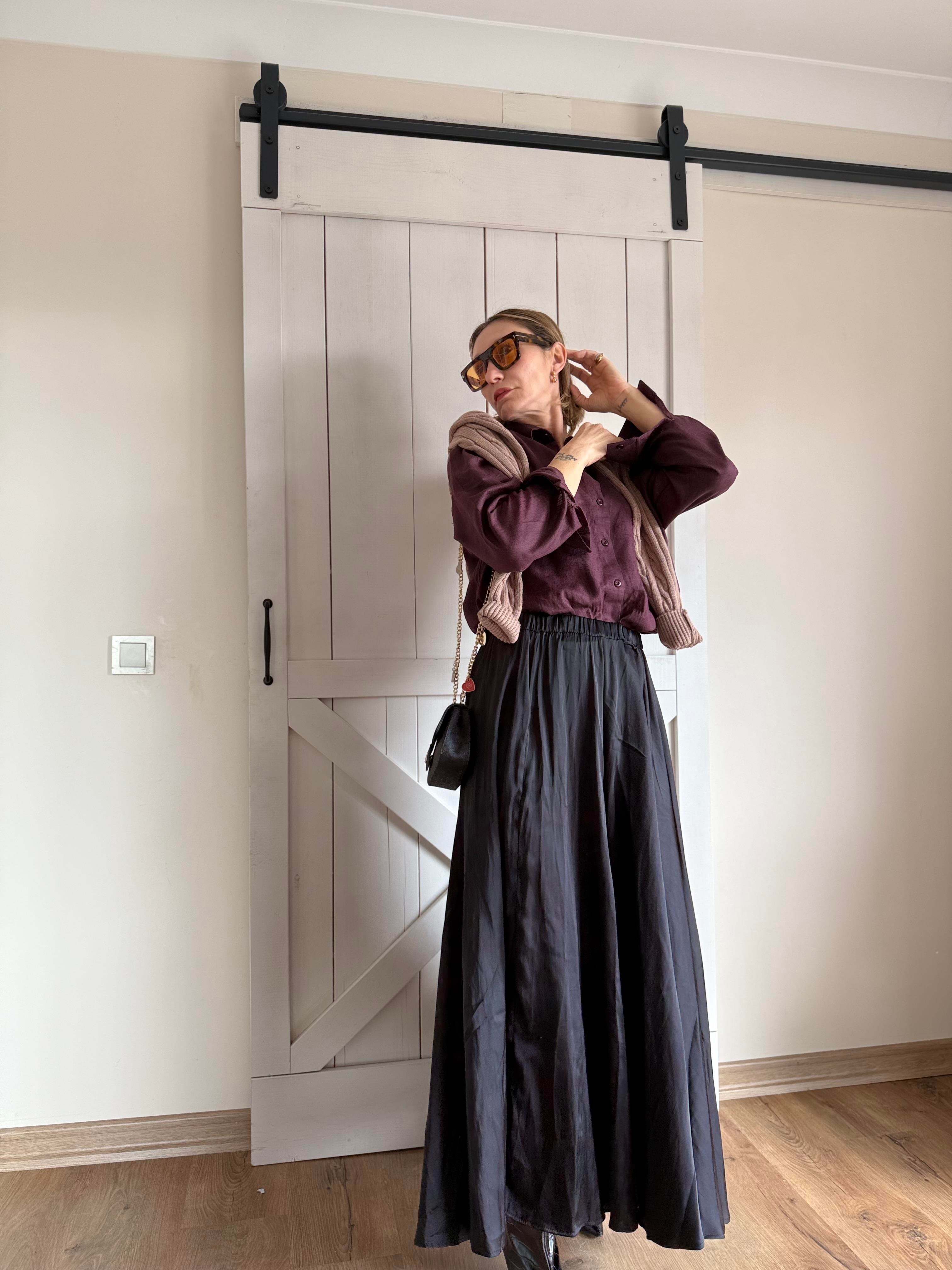 Siyah Renk  Kiloş Model Uzun Etek