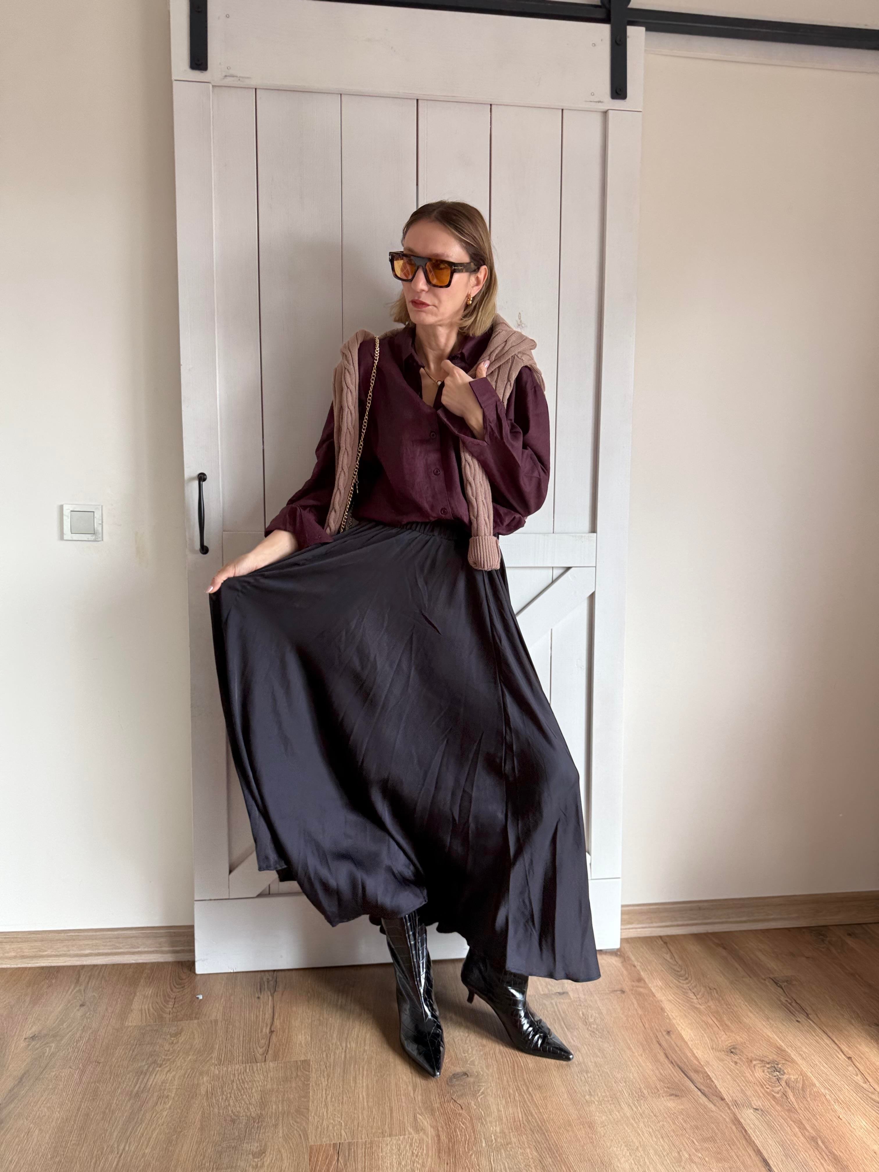 Siyah Renk  Kiloş Model Uzun Etek