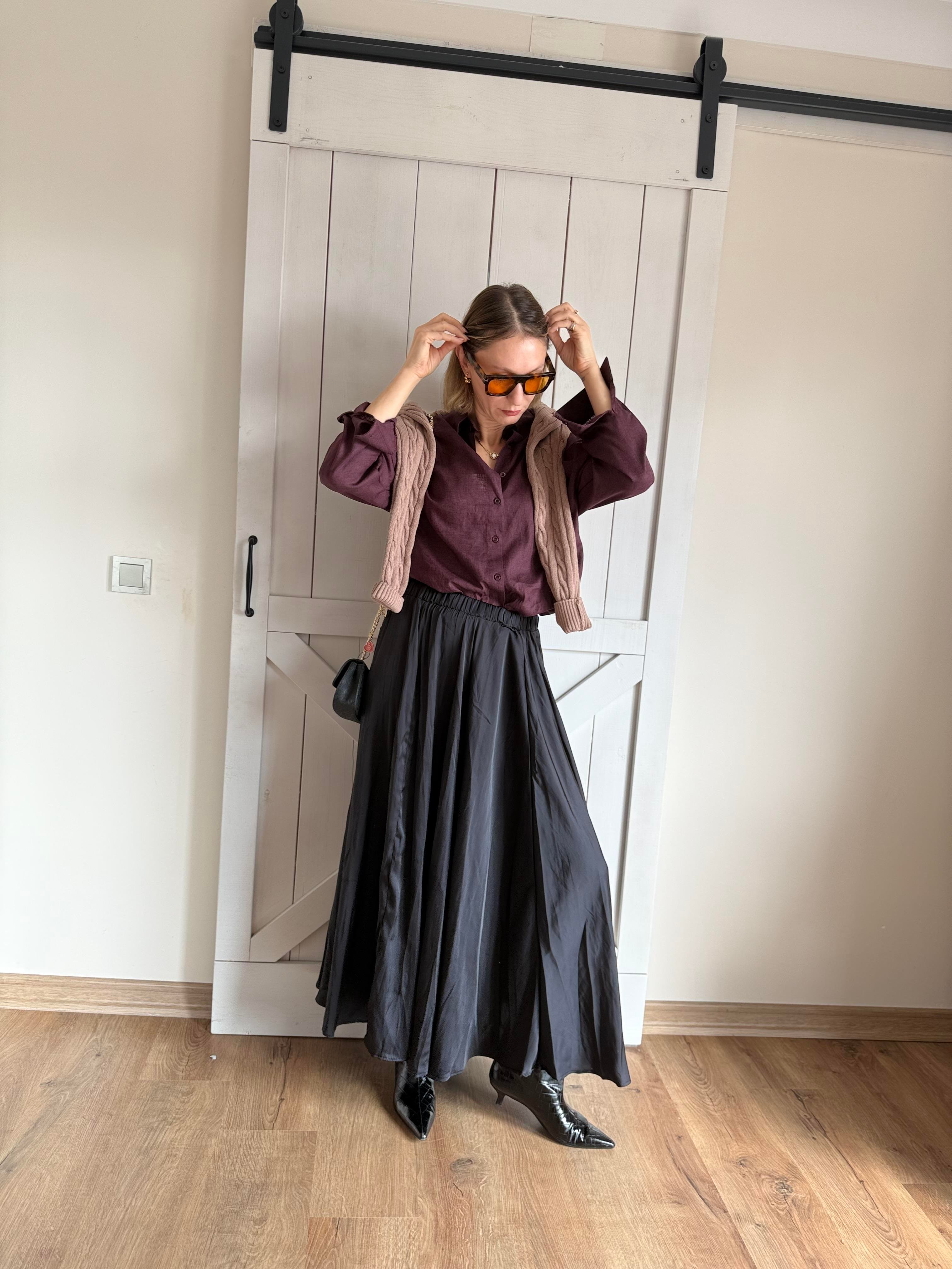 Siyah Renk  Kiloş Model Uzun Etek