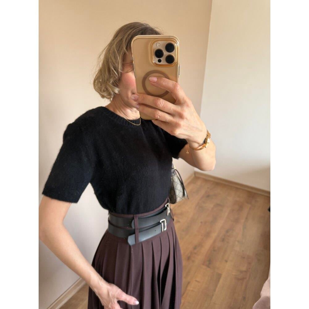 Siyah  Yumoş Yarım Kol Kadın Triko 