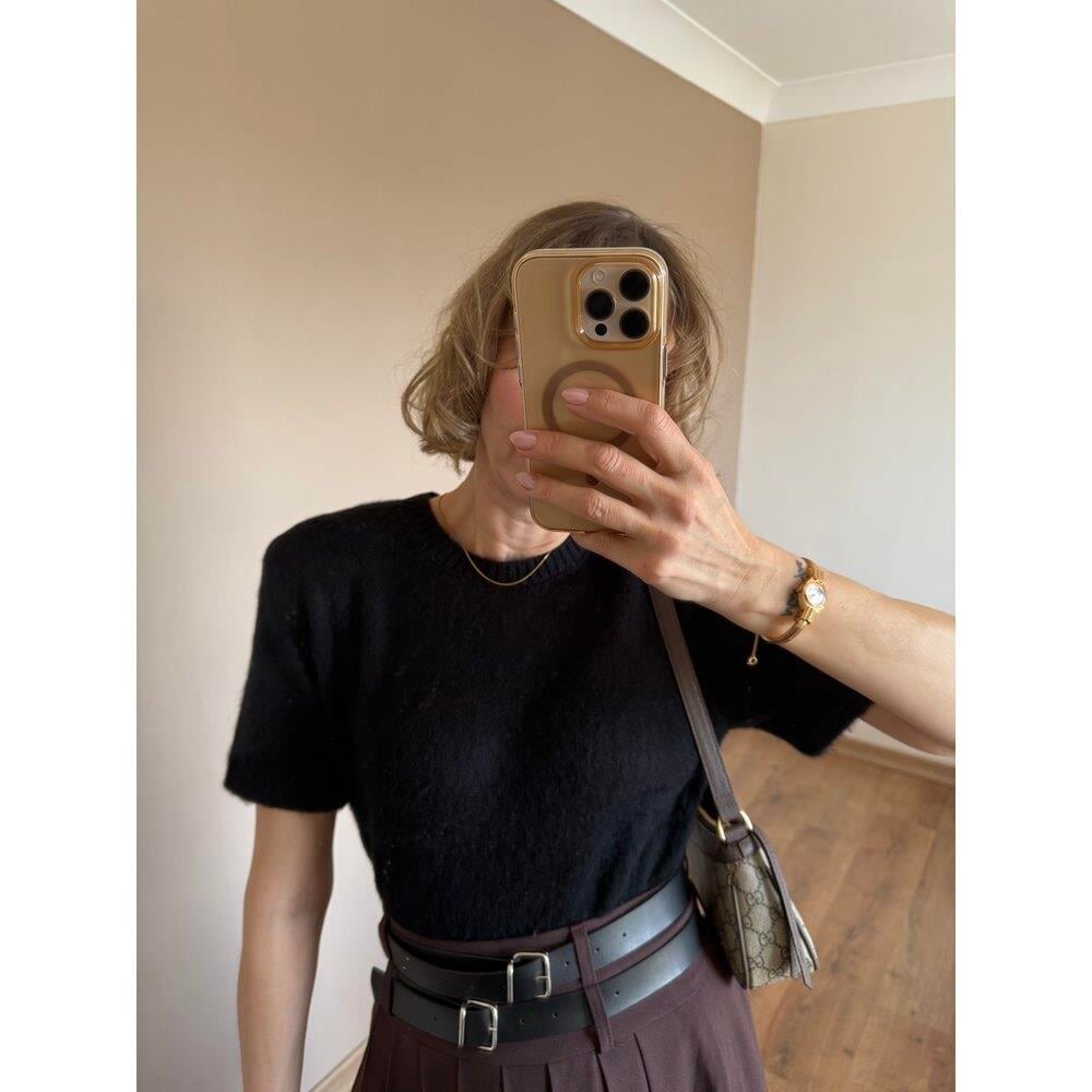 Siyah  Yumoş Yarım Kol Kadın Triko 