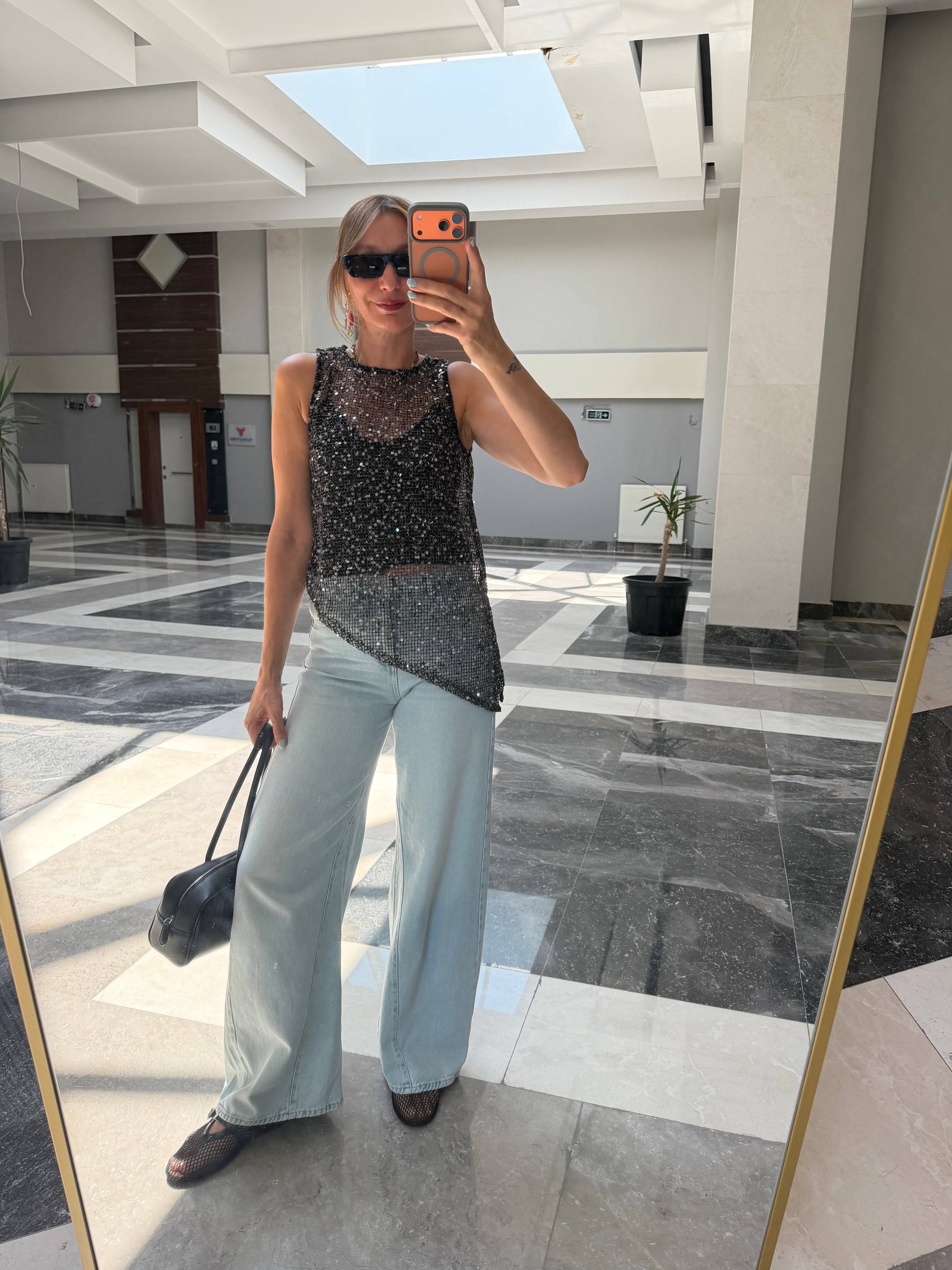 Siyah Zr Pullu İkili (Atlet) File Bluzz