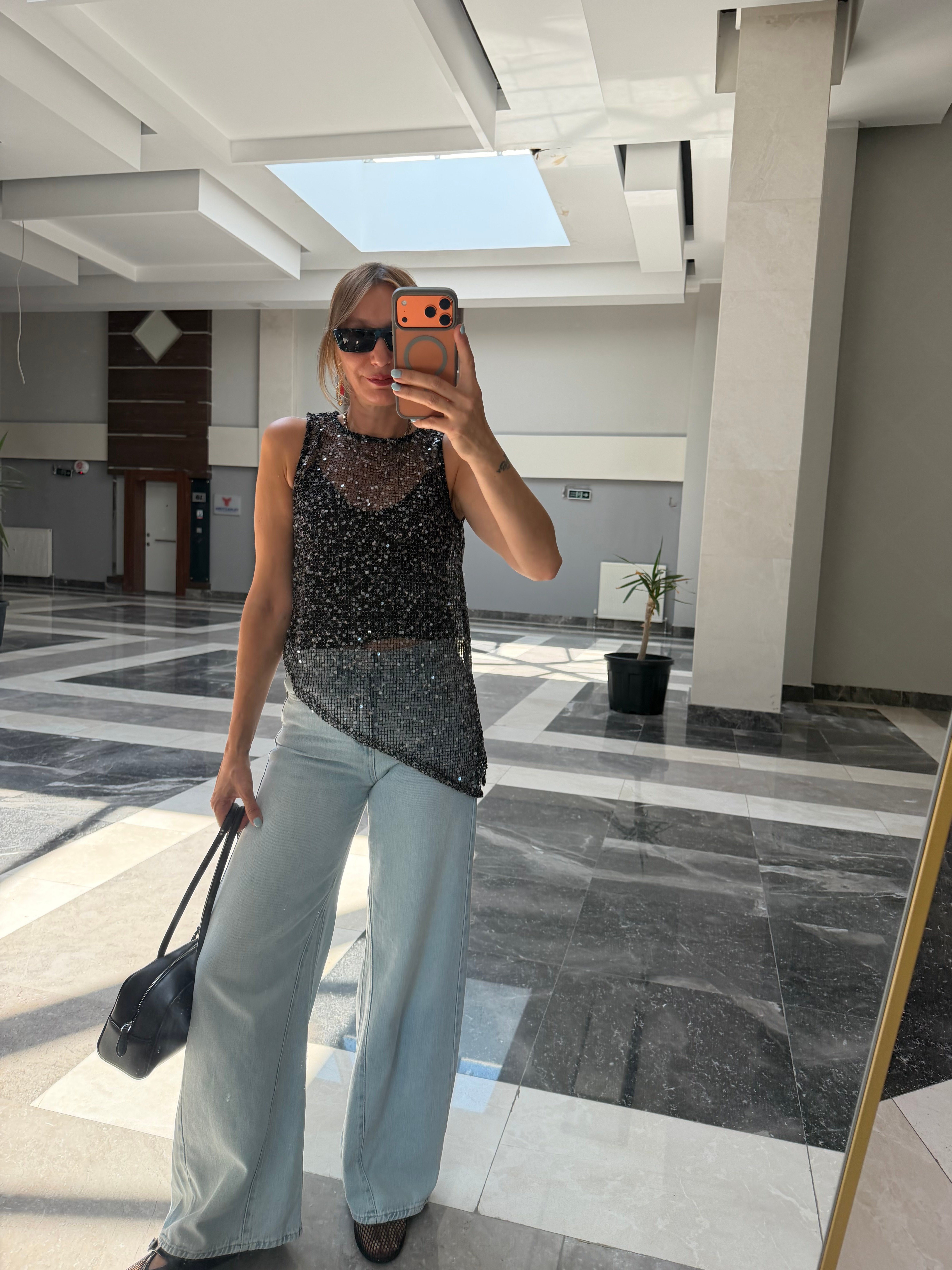Siyah Zr Pullu İkili (Atlet) File Bluzz