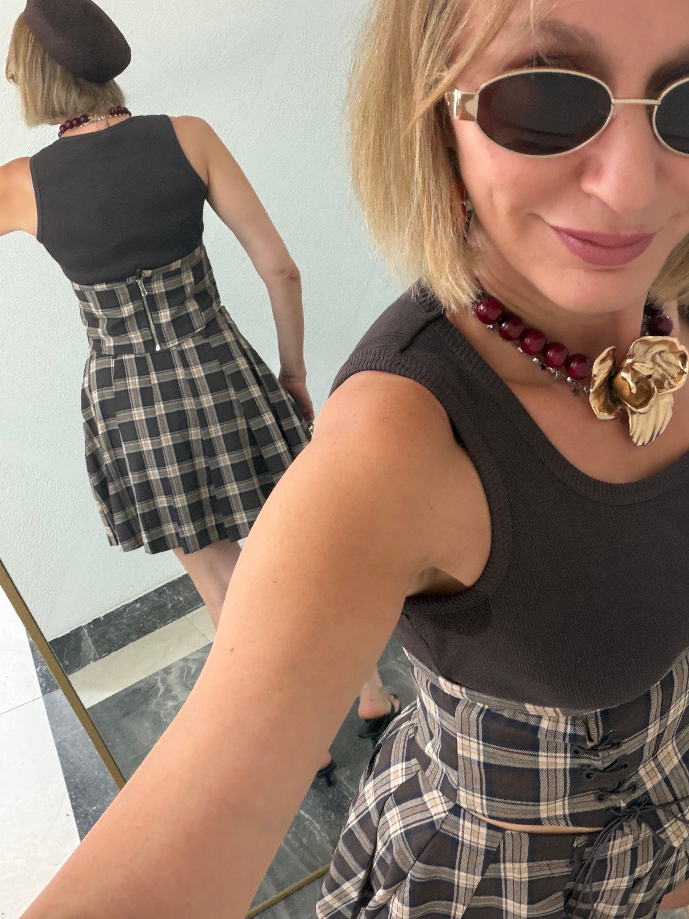 Sophia Orijinal Model , Korsajlı Bluz & Şortlu Etek Takım