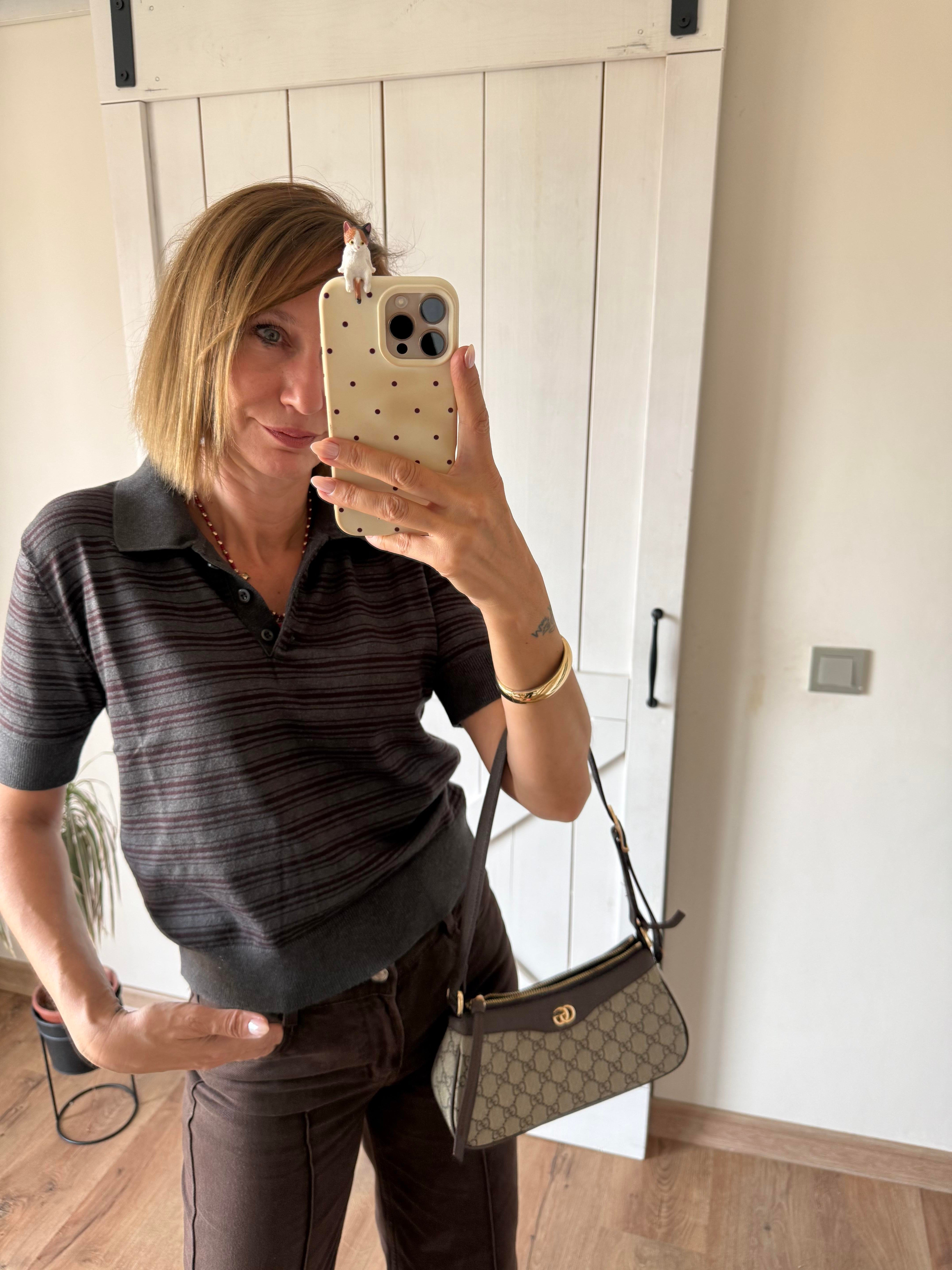 Sould Çizgili Polo Yaka Triko