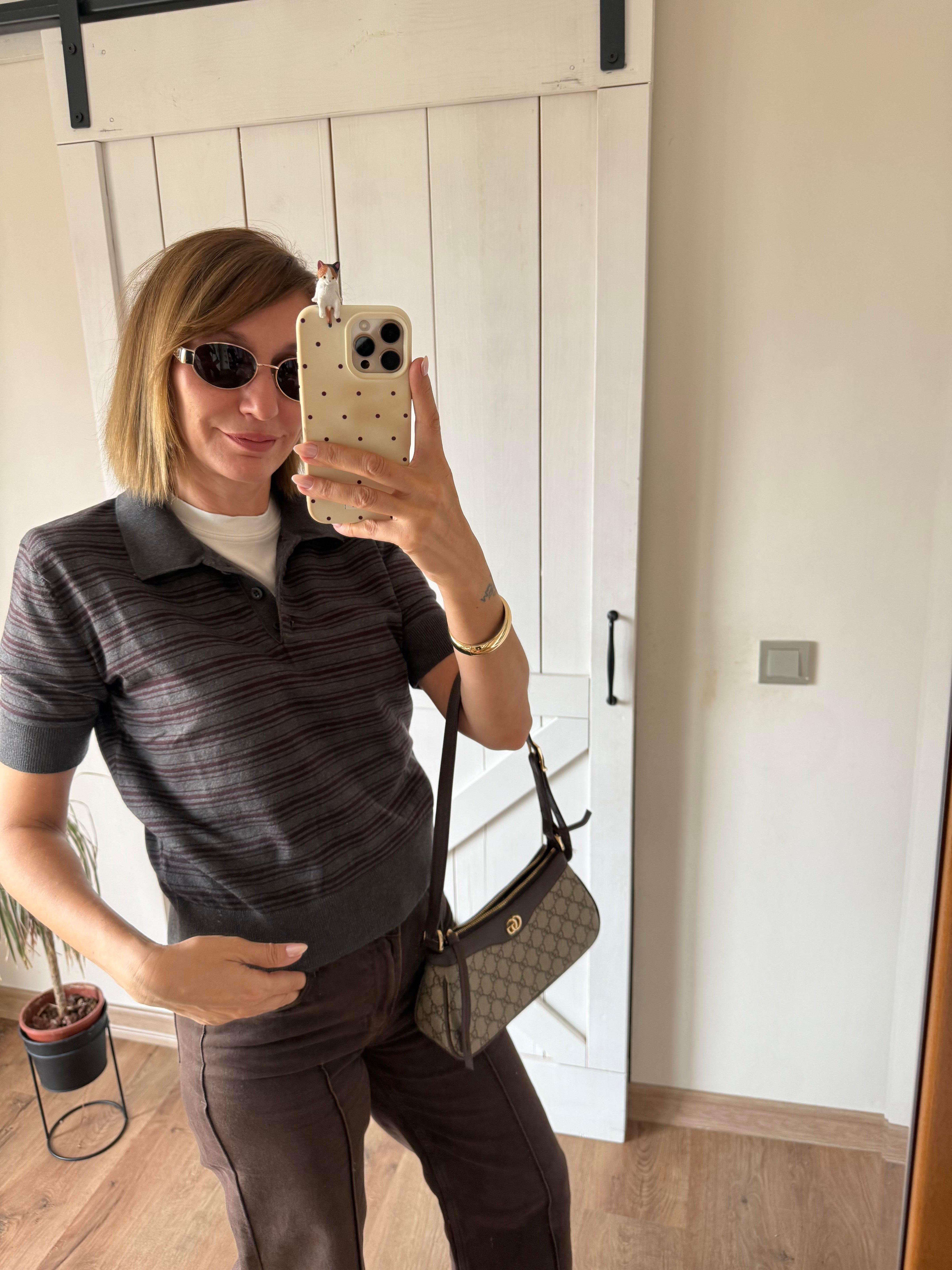 Sould Çizgili Polo Yaka Triko