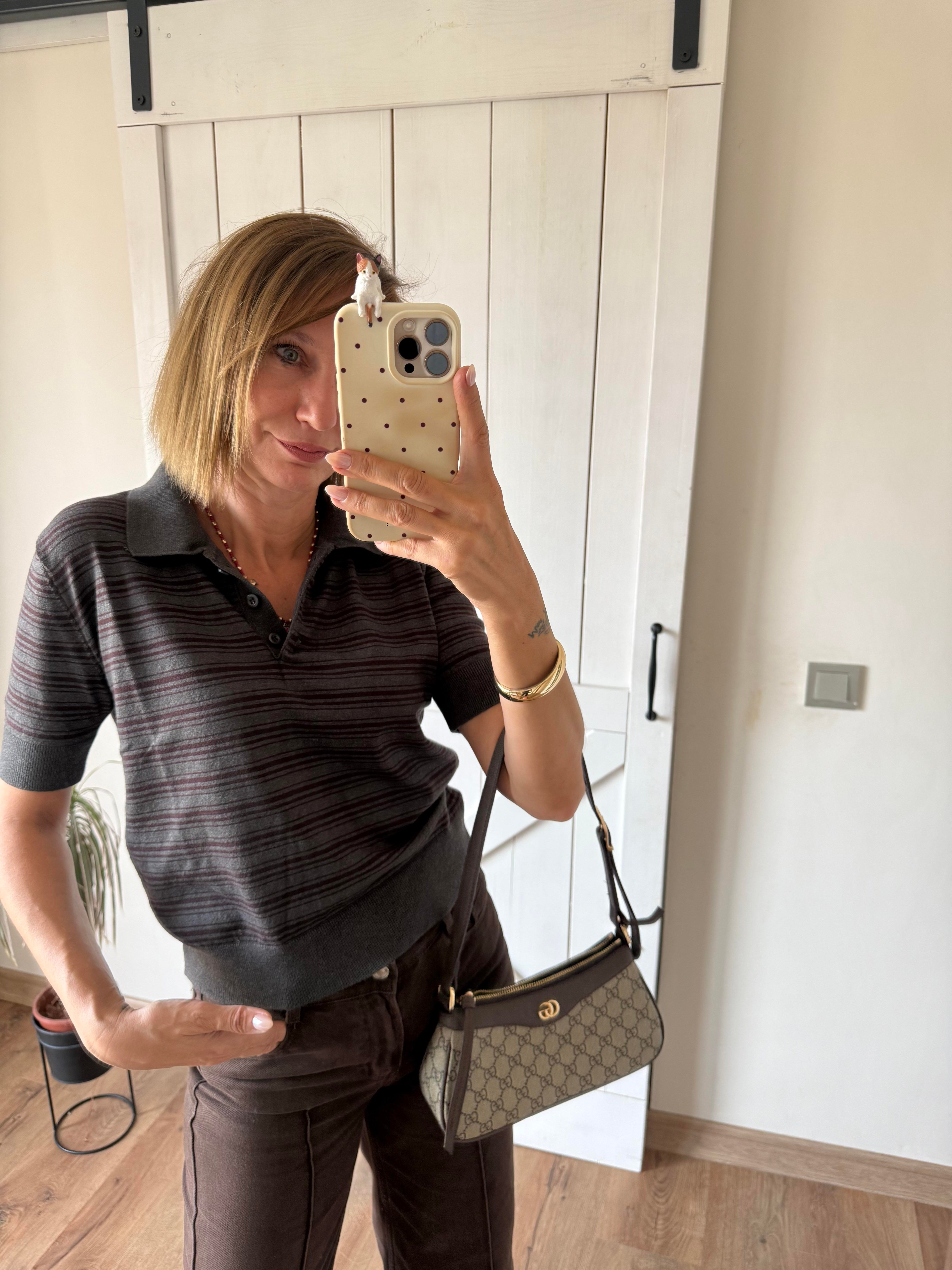 Sould Çizgili Polo Yaka Triko