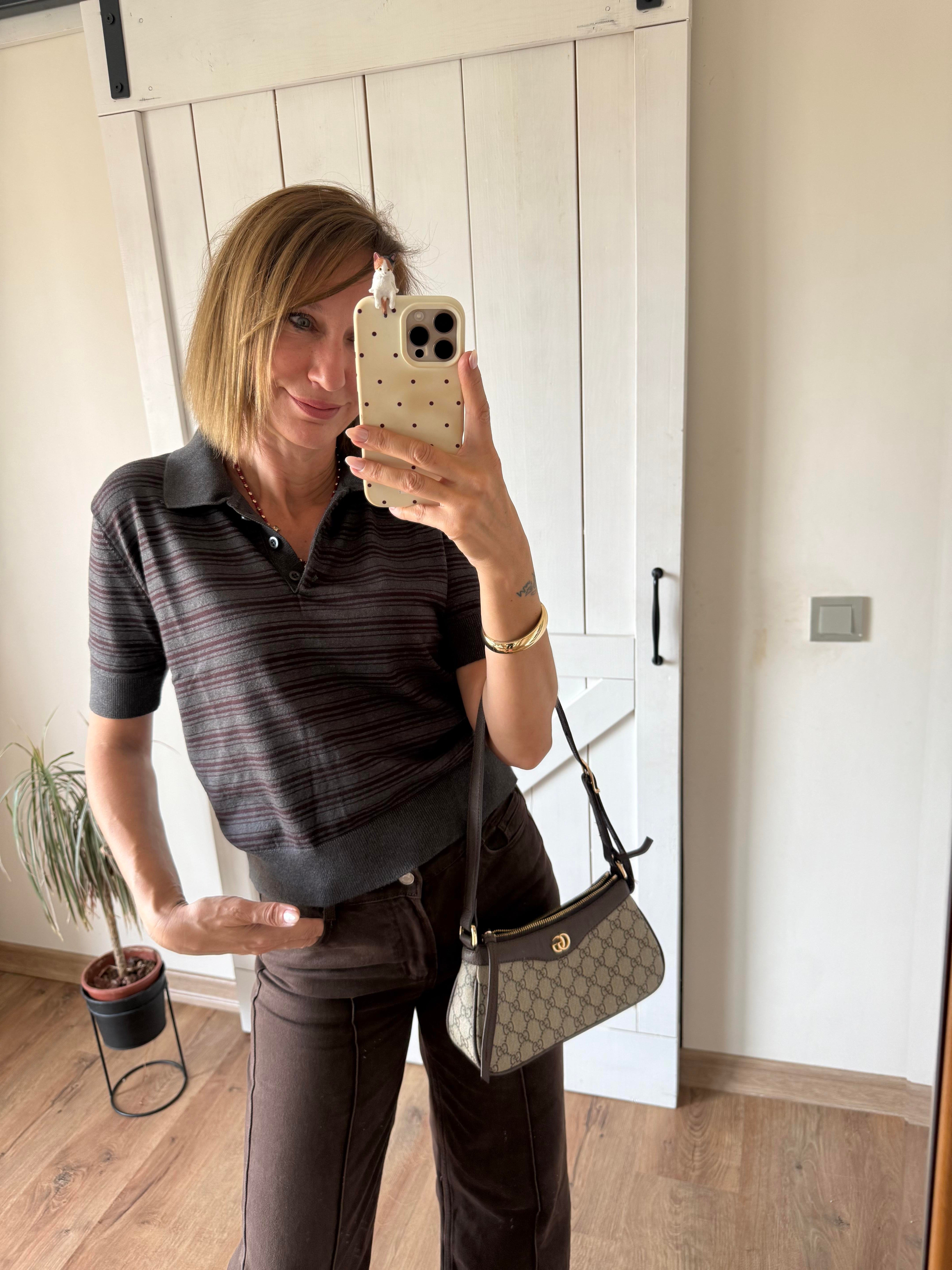 Sould Çizgili Polo Yaka Triko