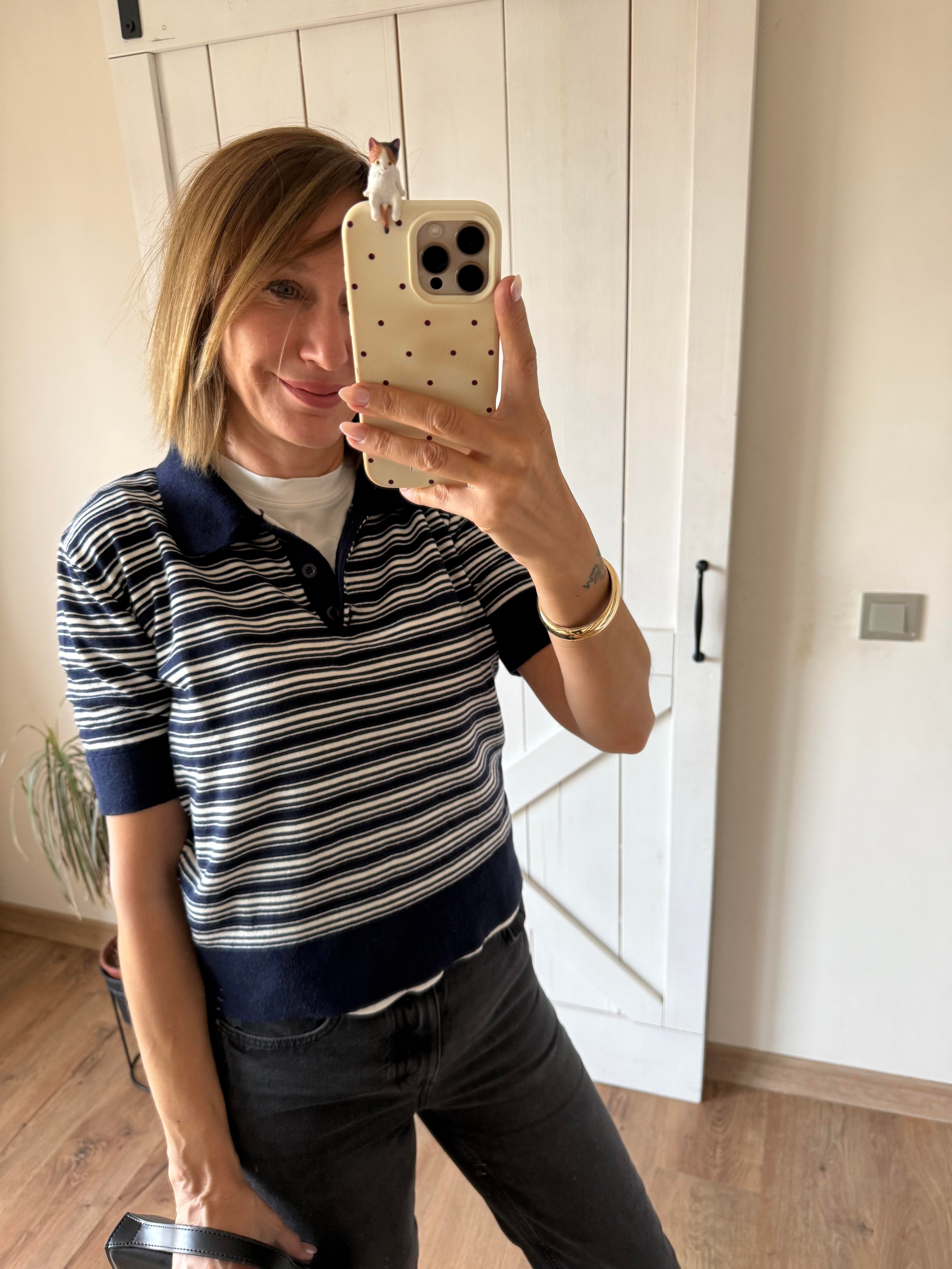 Star Çizgili Polo Yaka Triko