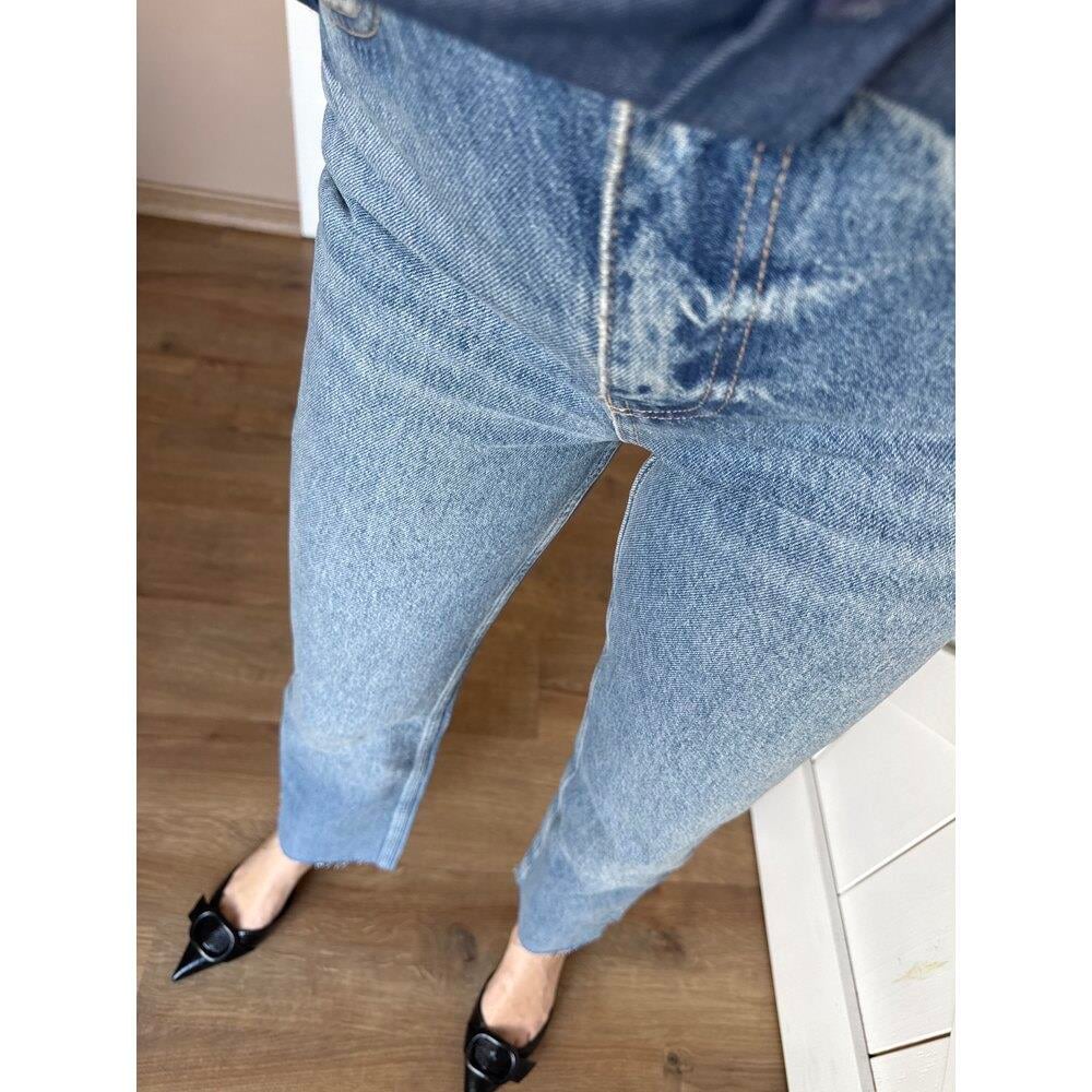 Straight Kesim Buz Mavisi Kadın Jean Pantolon