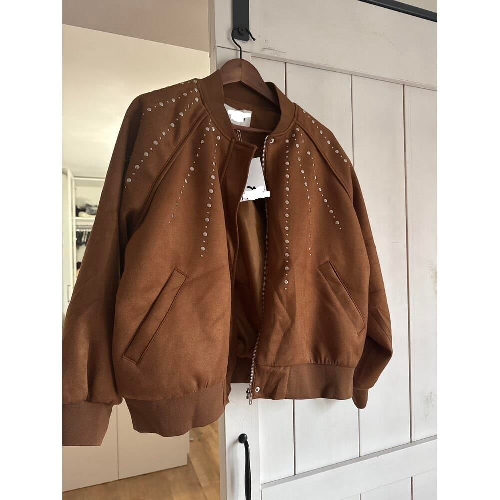 Süet Kumaş Kahverengi Cep Detaylı Kadın Ceket