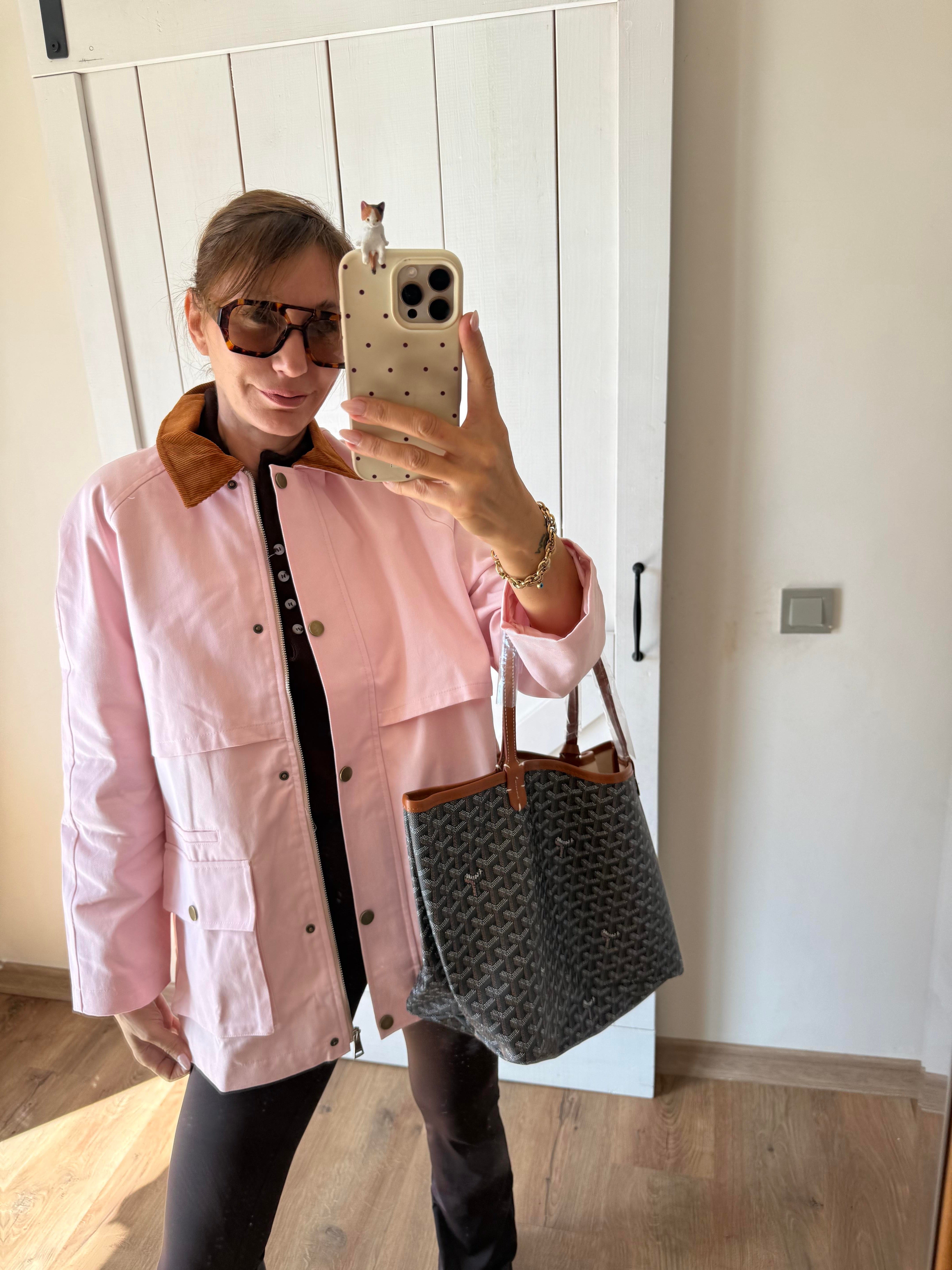 Taba Kadife Yaka Pembe Zr Ceket