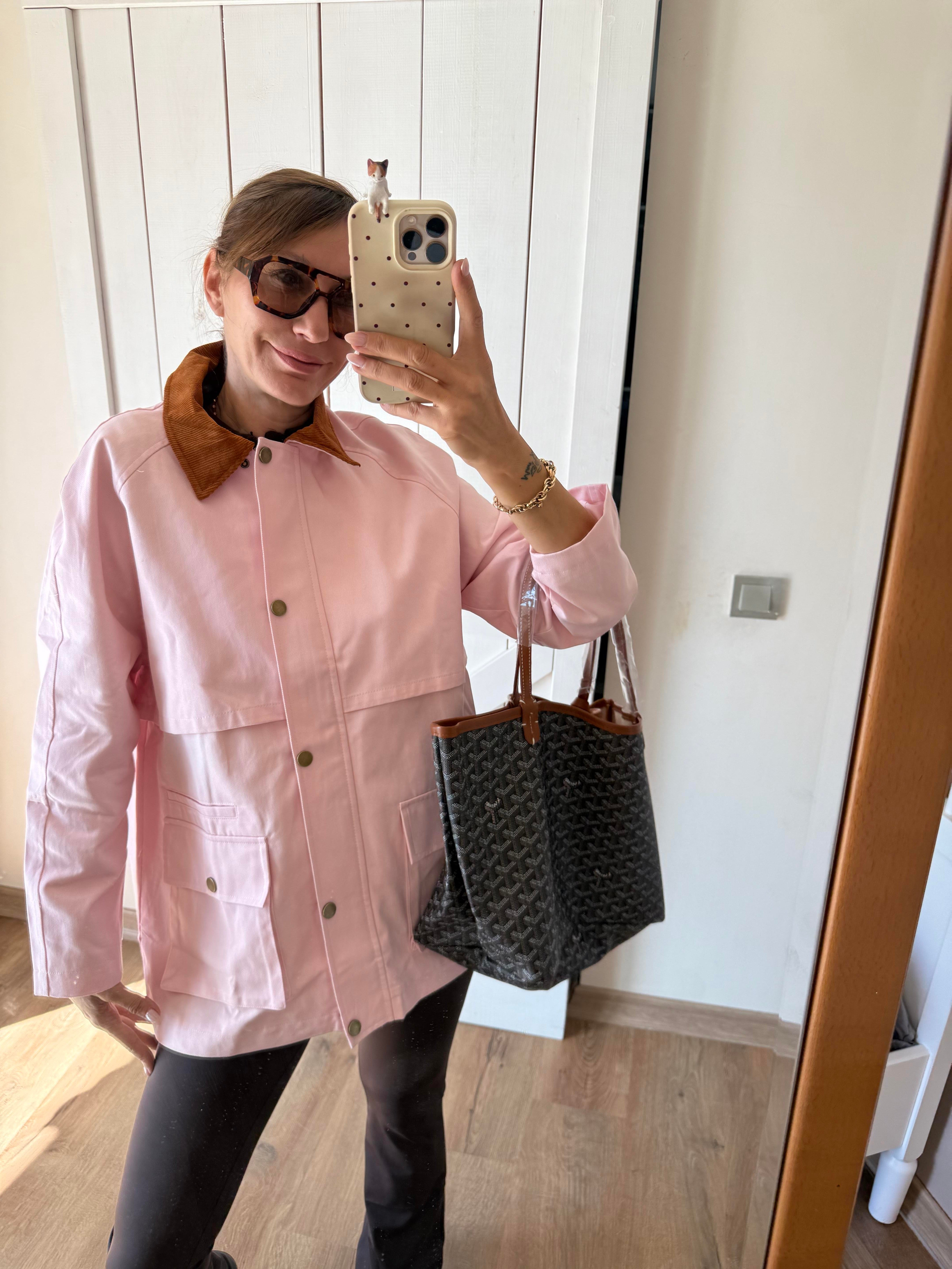 Taba Kadife Yaka Pembe Zr Ceket