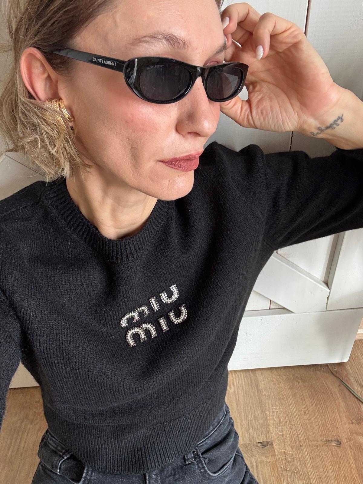 Taş İşlemeli Kaşmir Triko