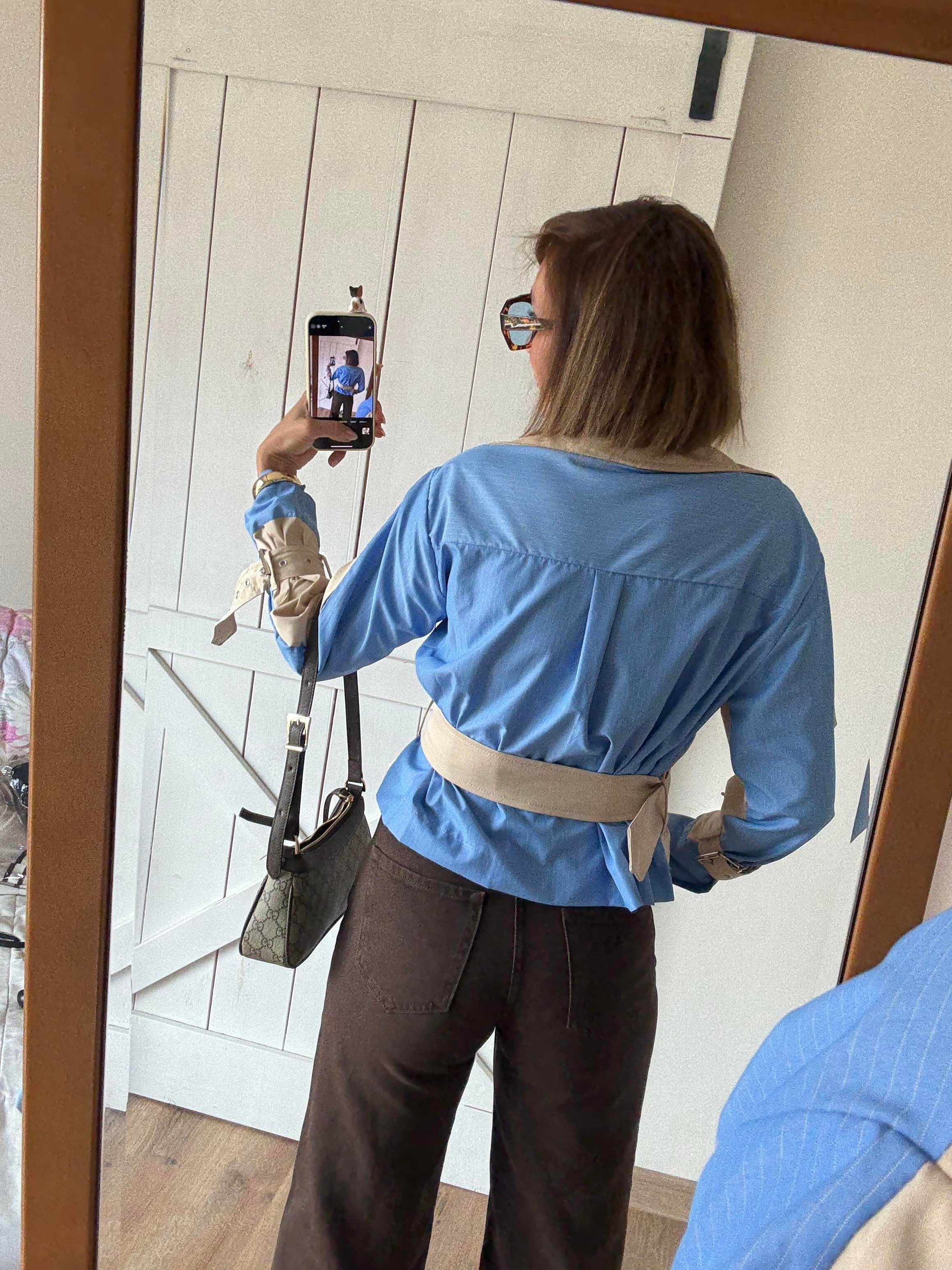 Tasarım Poplin Garnili Kısa Ceket