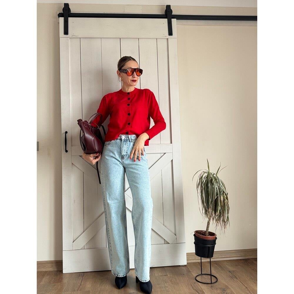 Taşlı Kar Yıkama Jean