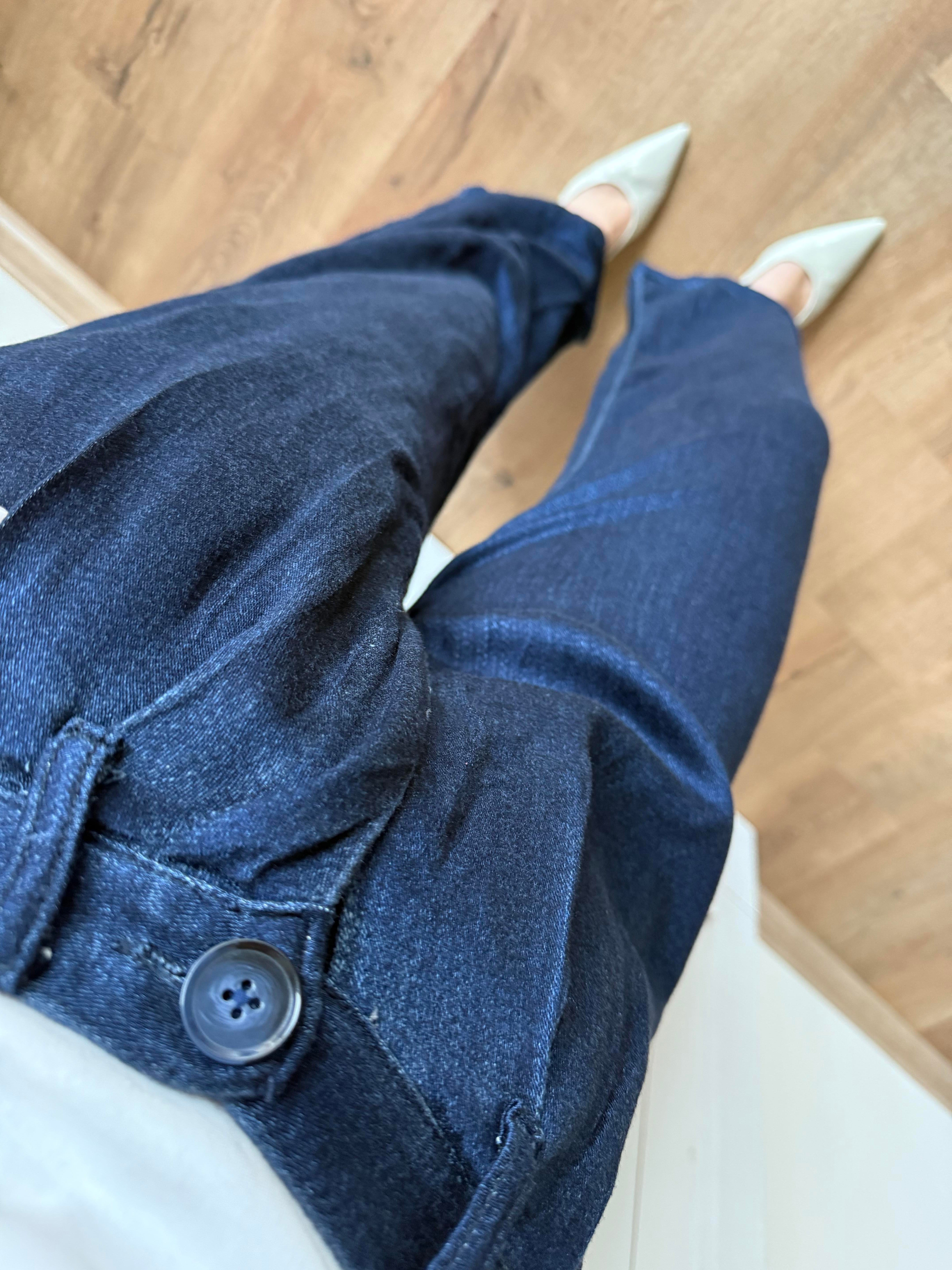 Tensel Denim Görünümlü Pantolon