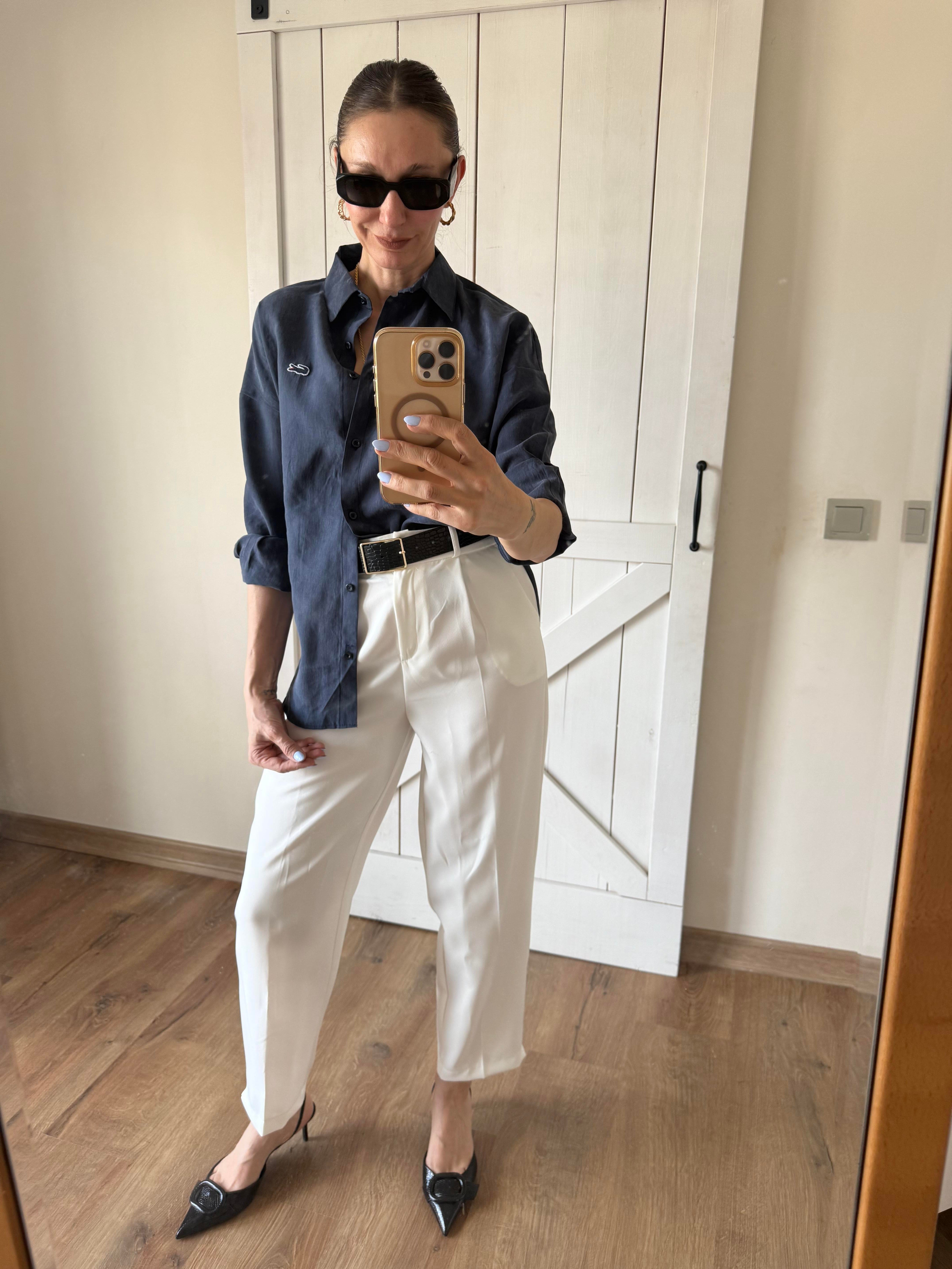 Tensel Logolo Lacivert Gömlek