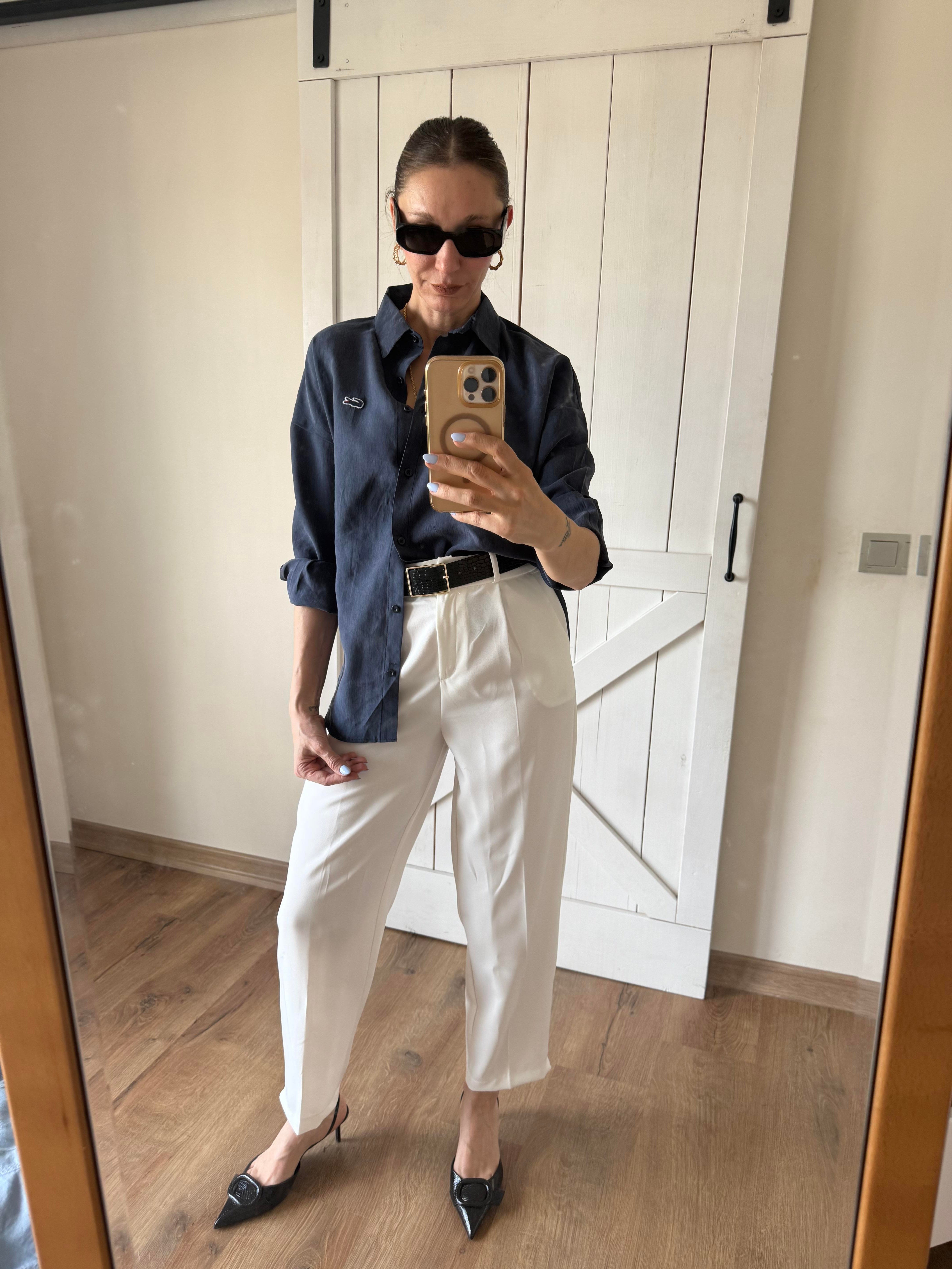 Tensel Logolo Lacivert Gömlek